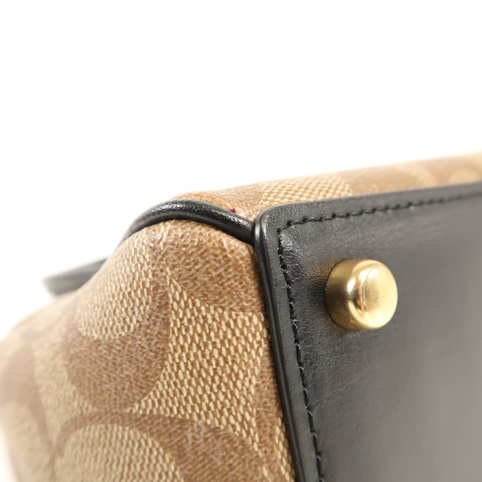 COACH 塗層帆布Shoulder Bag金扣手挽肩背兩用袋