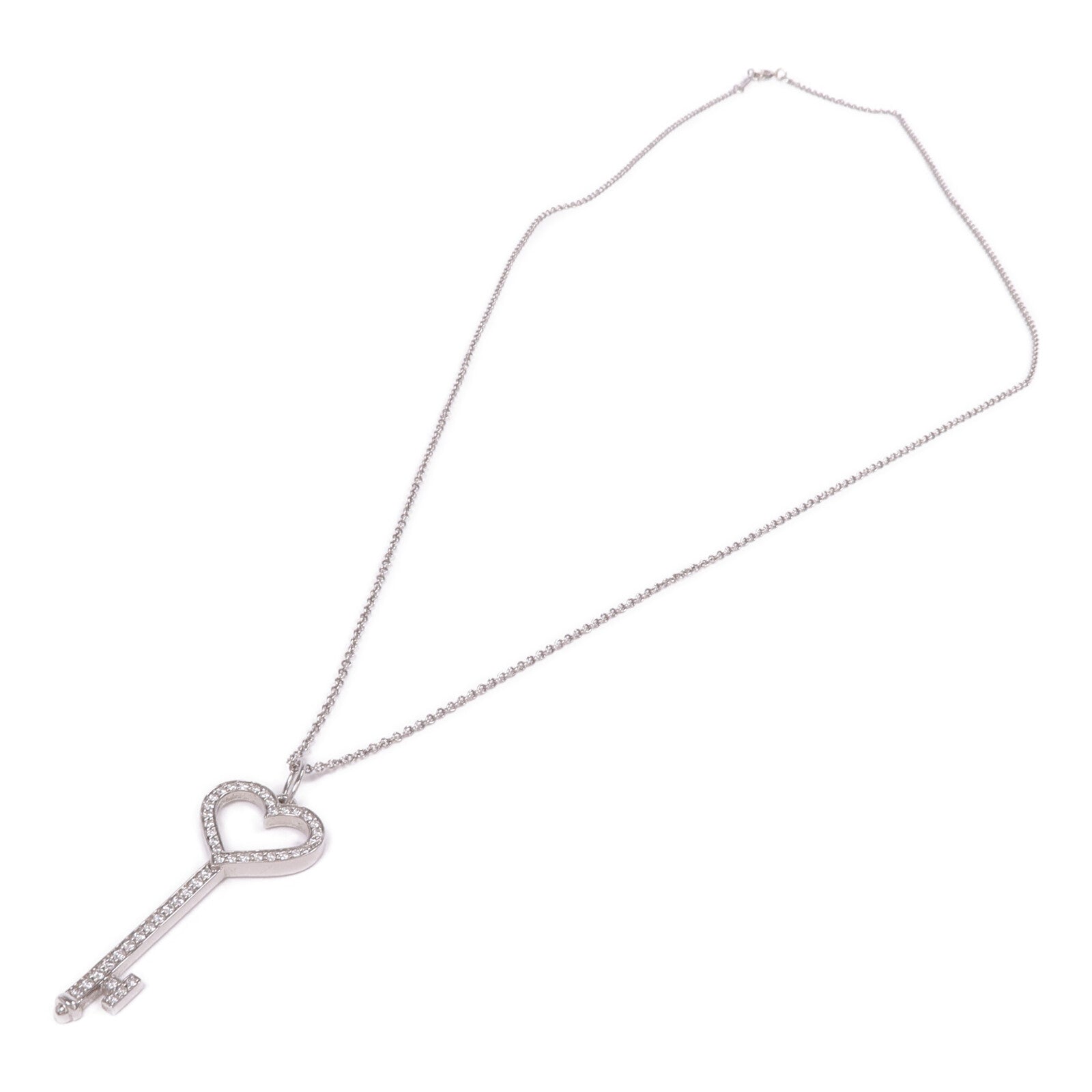 TIFFANY＆CO 【激減優惠】PT950鉑金Heart Key In Platinum With Diamonds鑽石項鍊