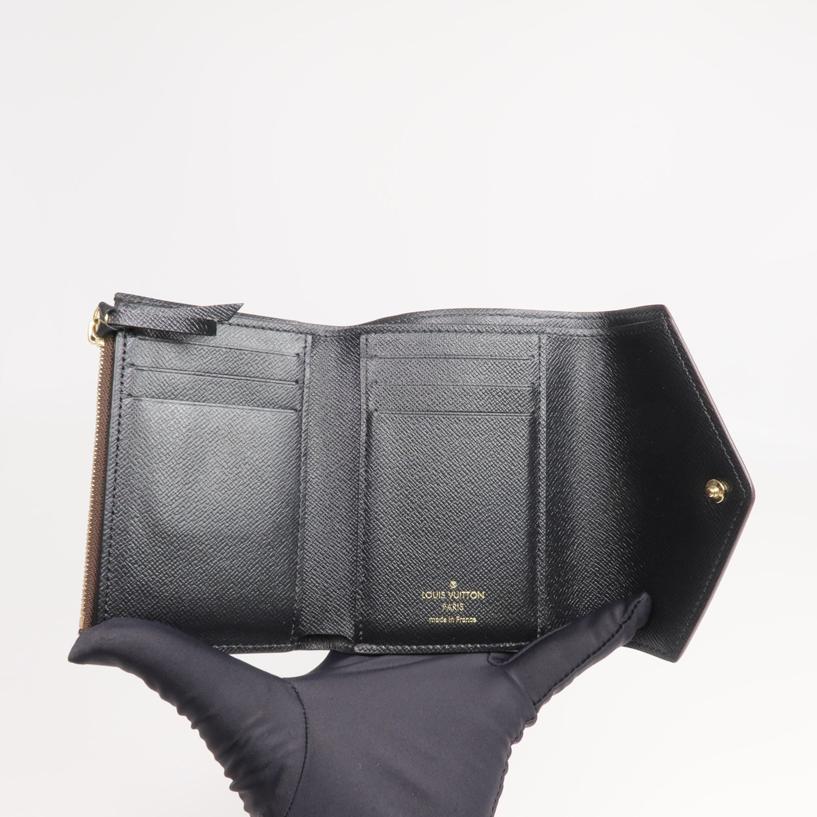 LOUIS VUITTON Monogram/Monogram Reverse Victorine Wallet金扣錢包棕色