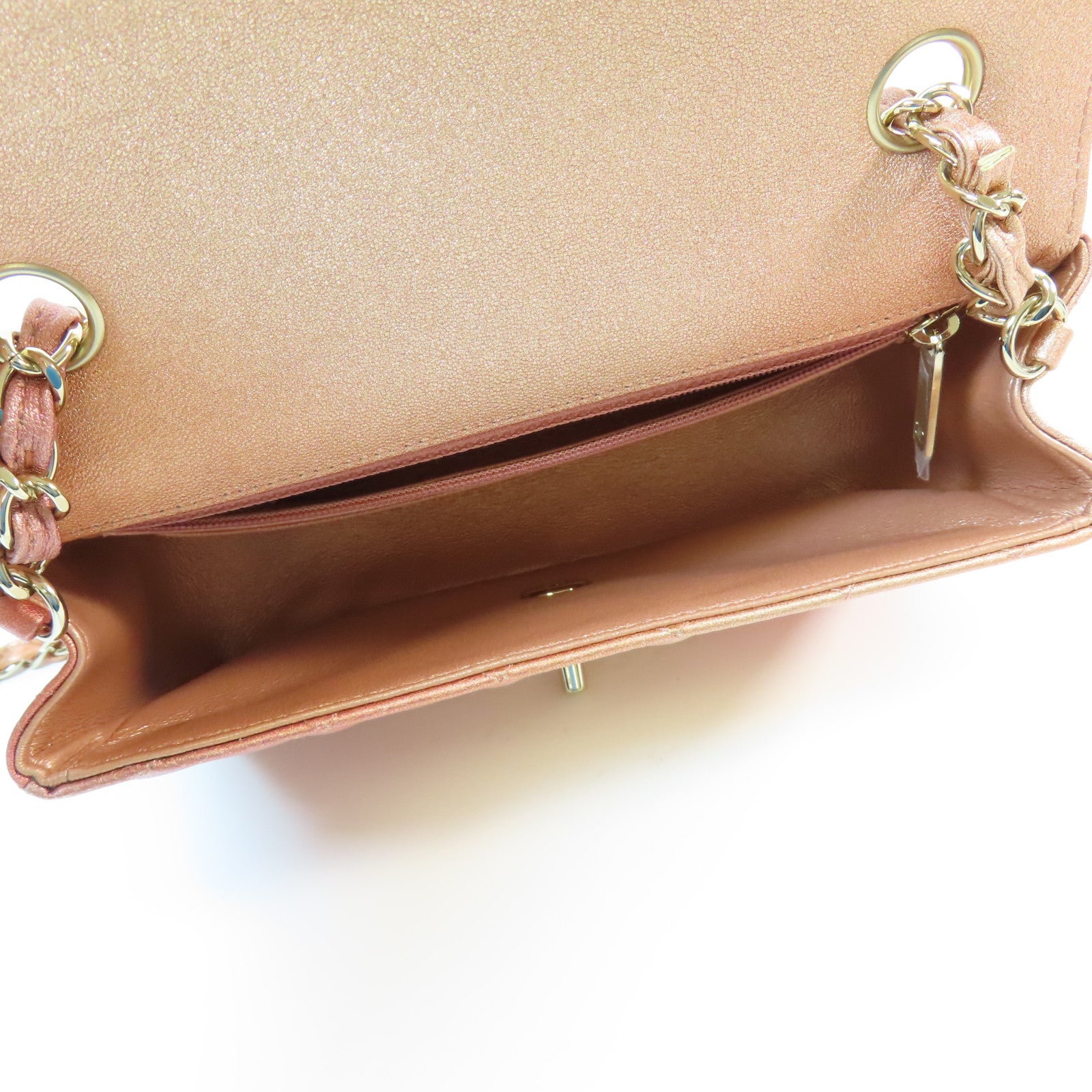 CHANEL 牛皮皮革Mini Classic 20金扣鏈帶肩背袋