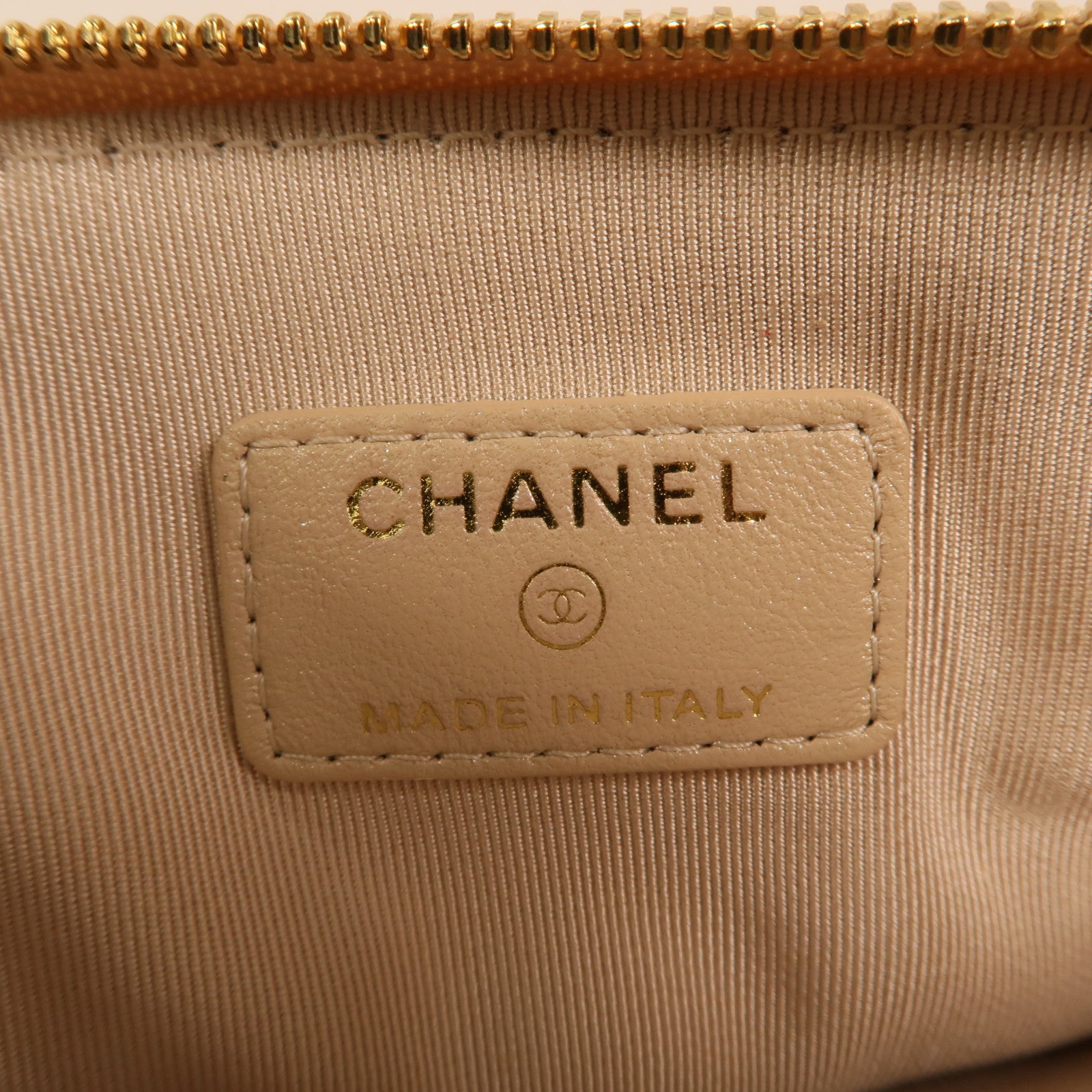 CHANEL 羊皮皮革Drawstring Double Zip Crossbody Bag金扣鏈帶肩背袋