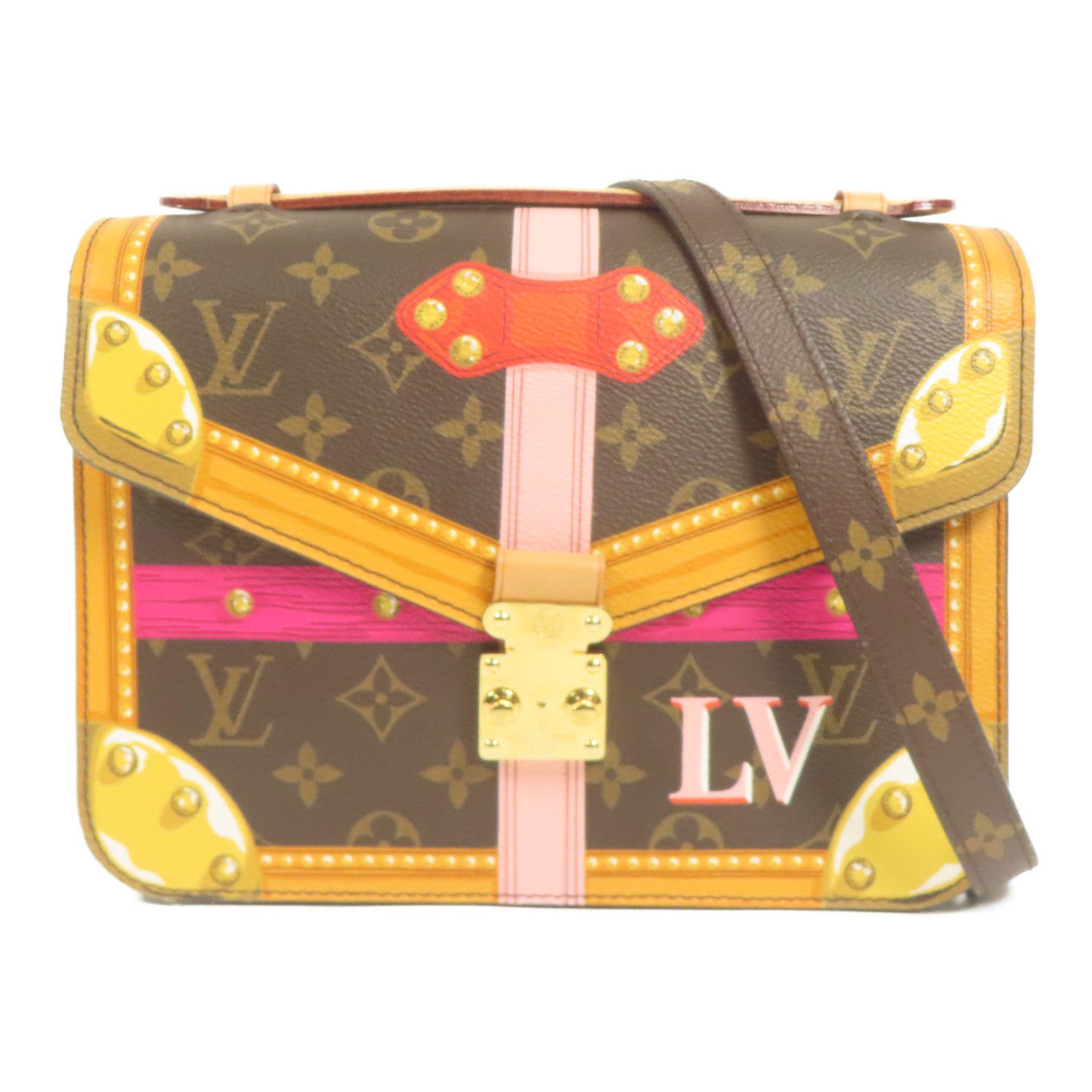 LOUIS VUITTON Monogram Pochette Metis金扣手挽肩背兩用袋