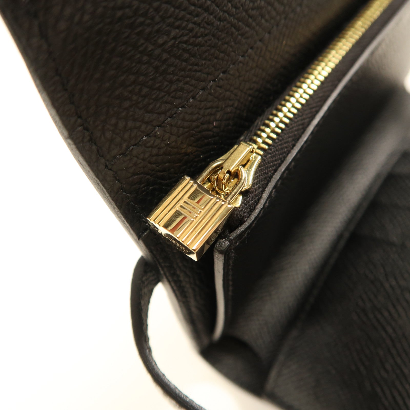HERMES Epsom皮革Kelly Wallet Compact金扣長錢包Noir