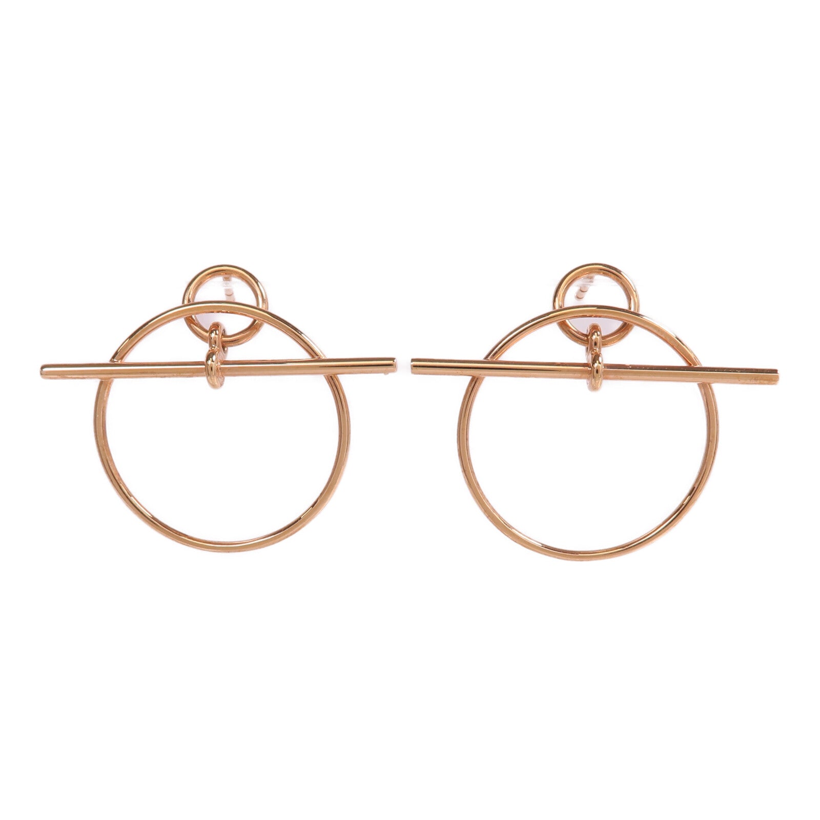 HERMES 18K玫瑰金Loop Earrings耳環