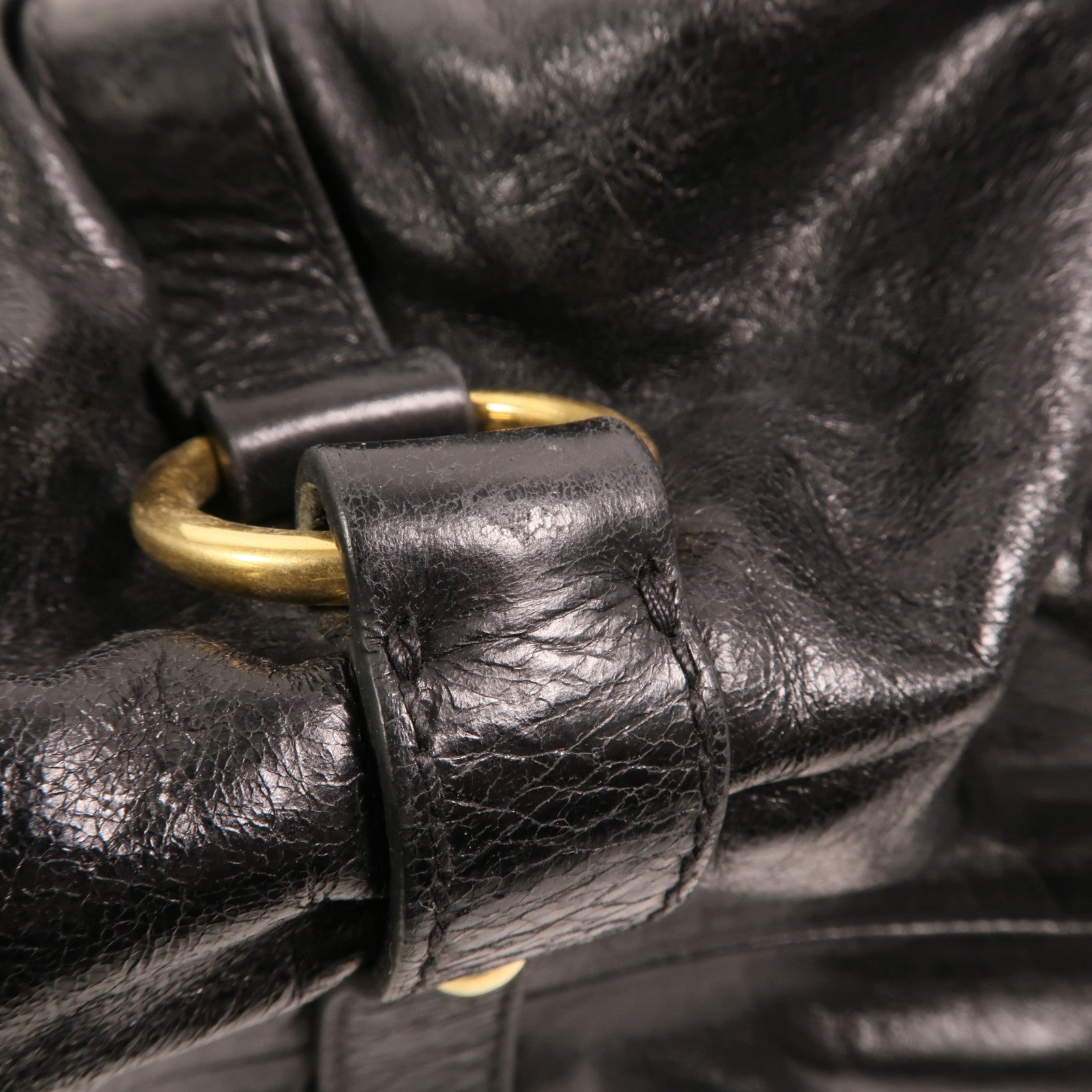 Miu Miu 牛皮皮革2 Way Shoulder金扣手挽肩背兩用袋