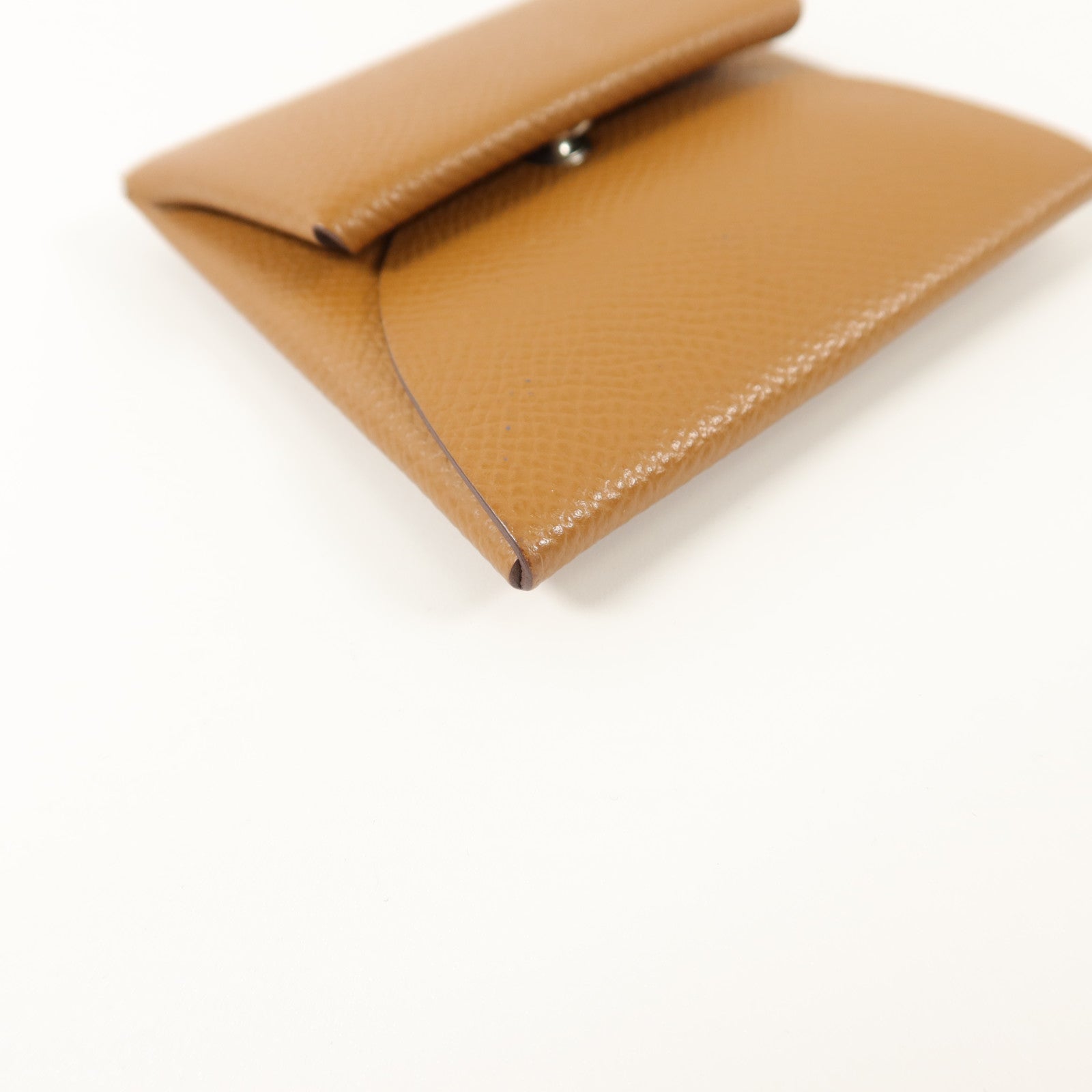 HERMES Epsom皮革Bastia零錢包Gold
