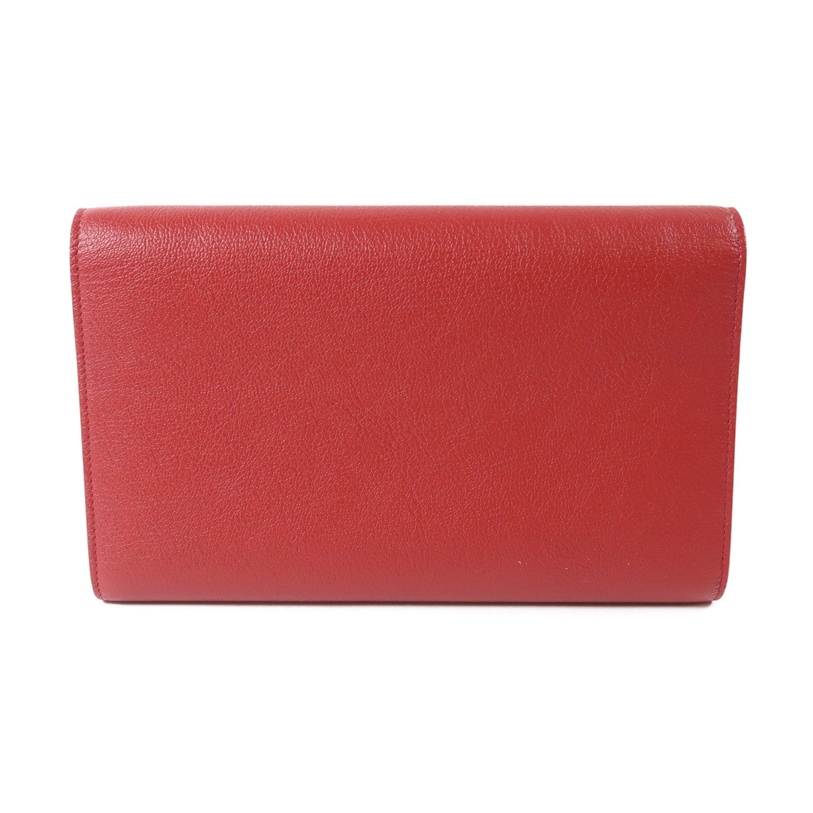 YVES SAINT LAURENT 皮革Shoulder Bag金扣鏈帶肩背袋紅色