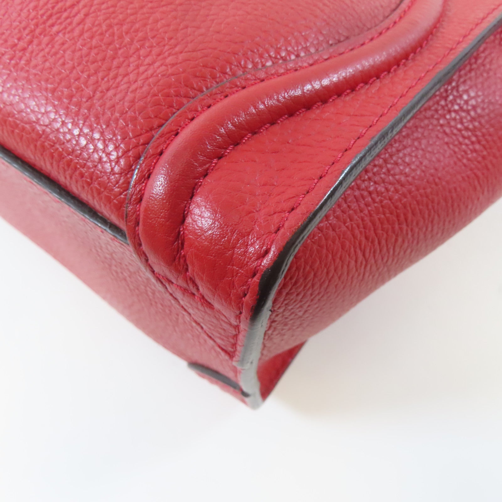 CELINE 牛皮皮革Luggage金扣手挽肩背兩用袋紅色