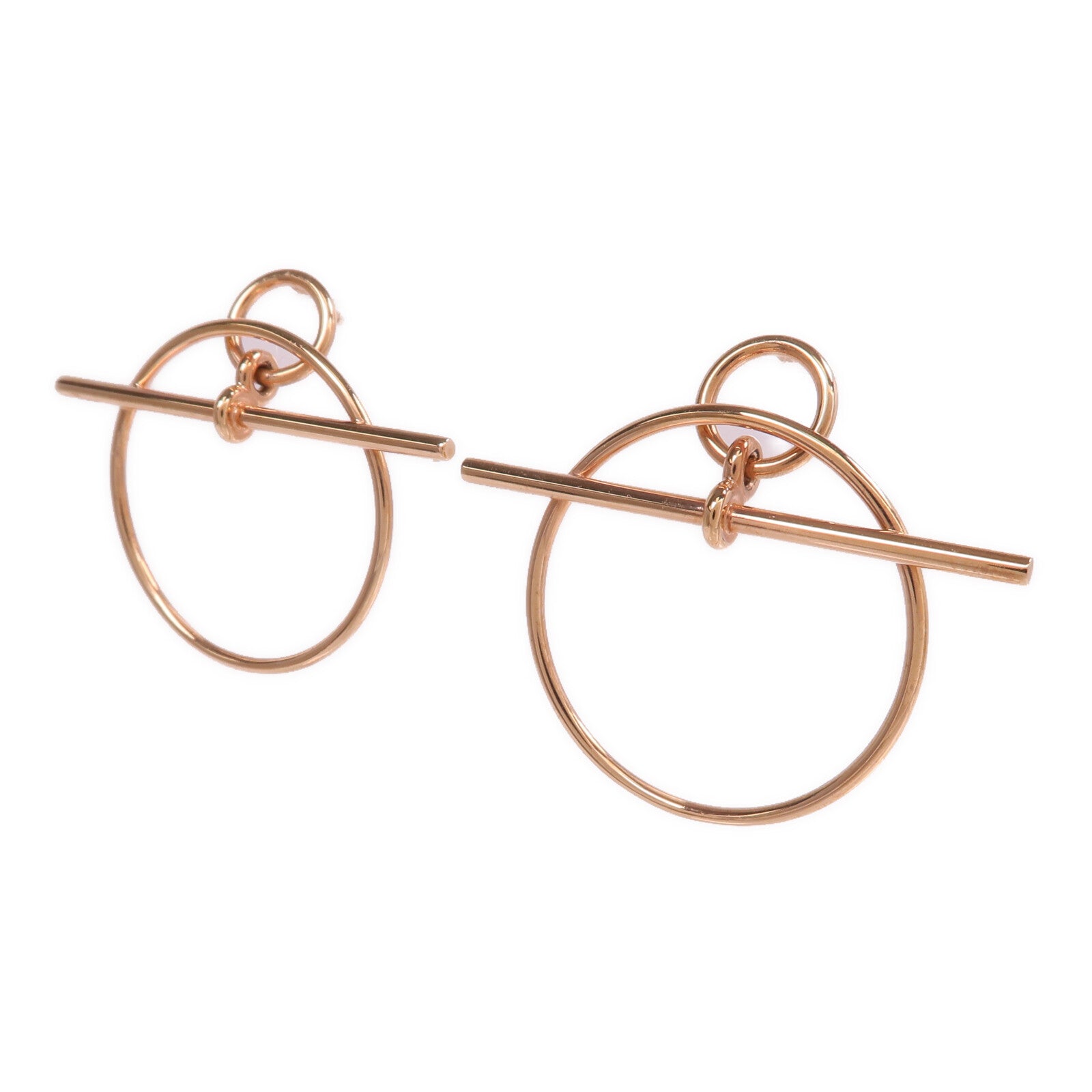 HERMES 18K玫瑰金Loop Earrings耳環