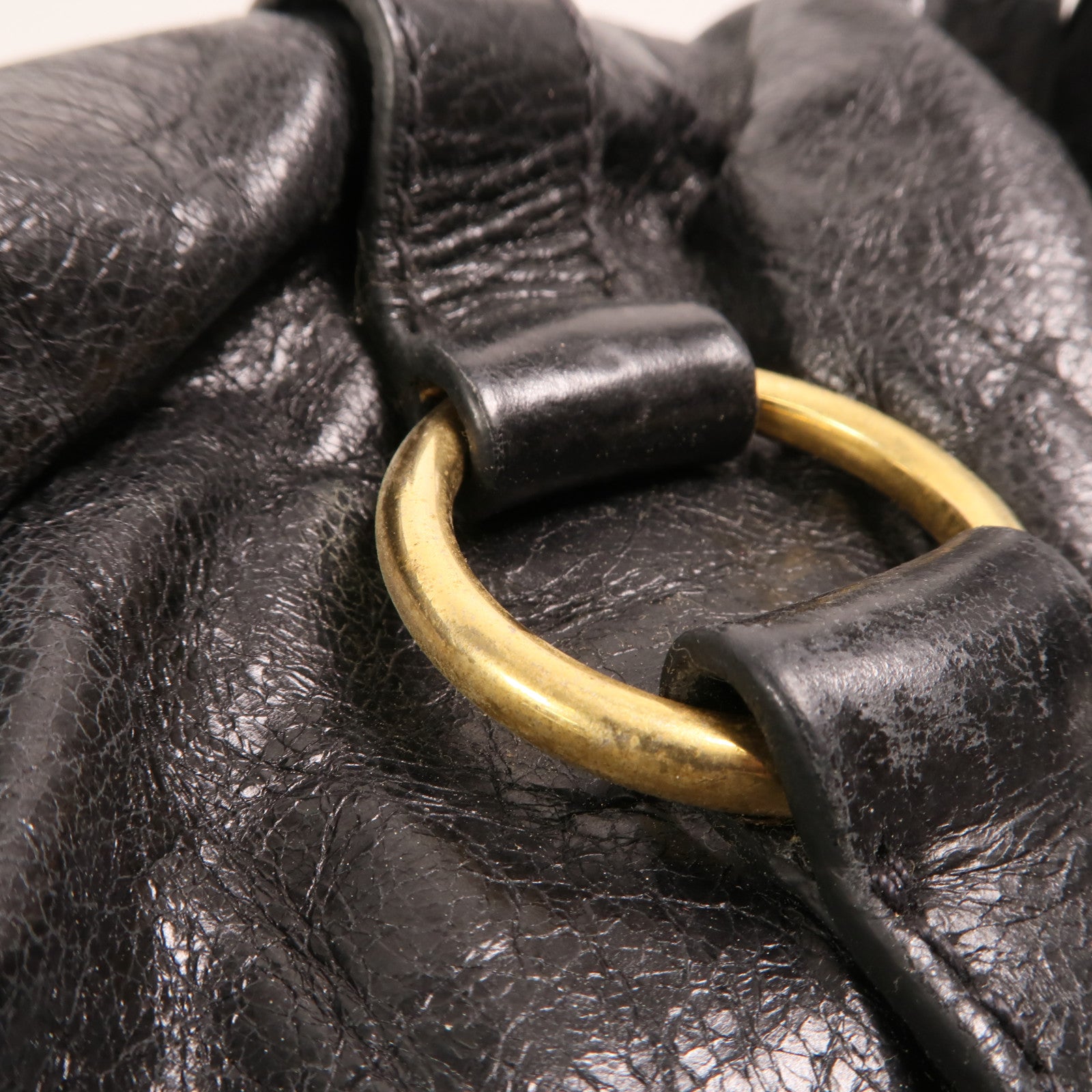Miu Miu 牛皮皮革2 Way Shoulder金扣手挽肩背兩用袋