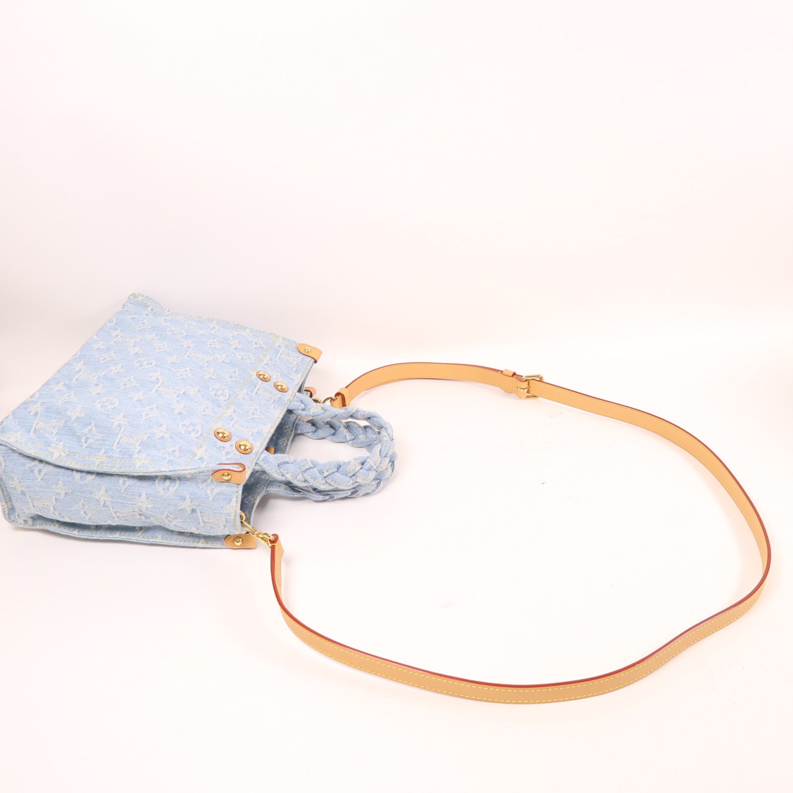 LOUIS VUITTON Monogram Denim Let Go PM金扣手挽肩背兩用袋