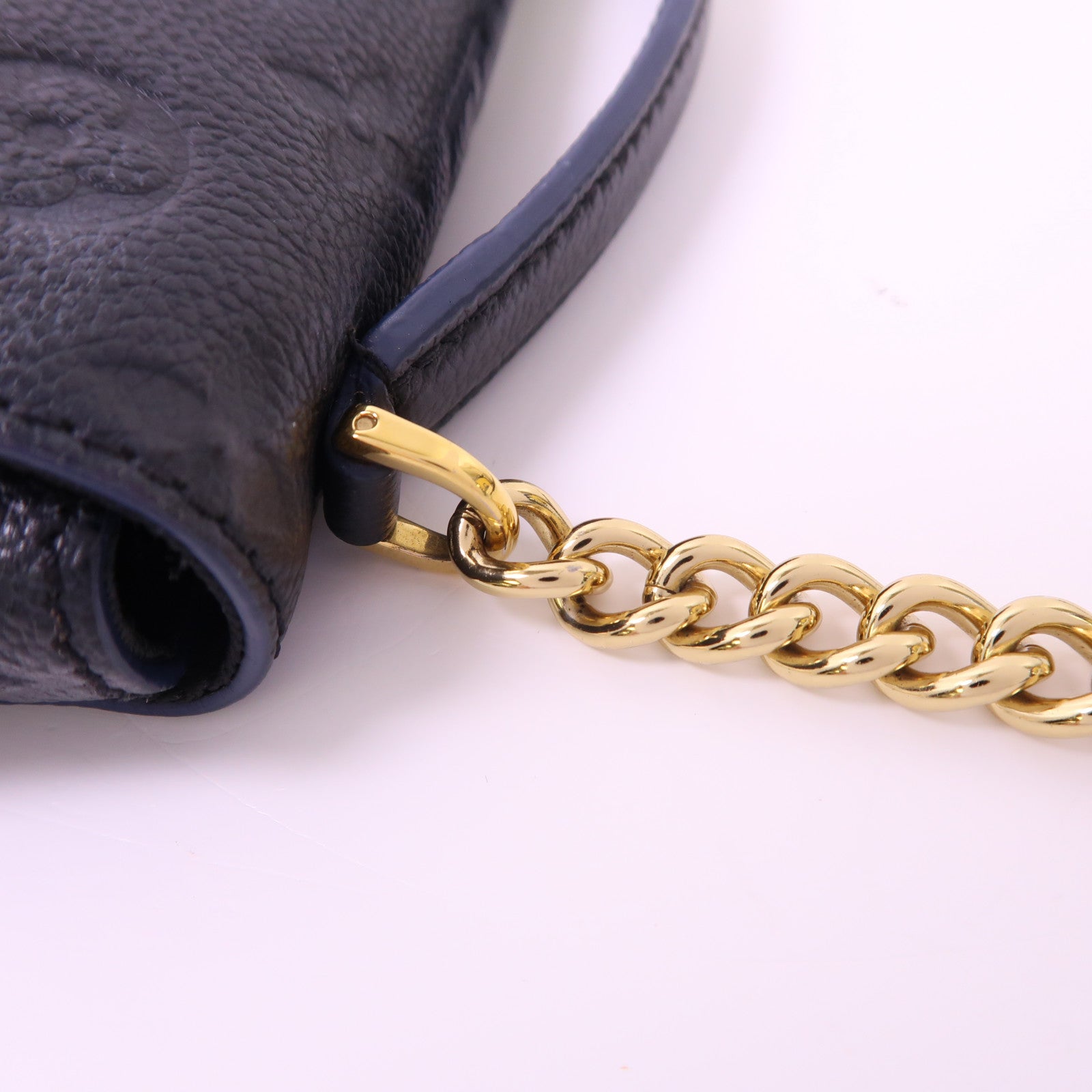 LOUIS VUITTON Monogram Empreinte Blanche BB金扣手挽肩背兩用袋