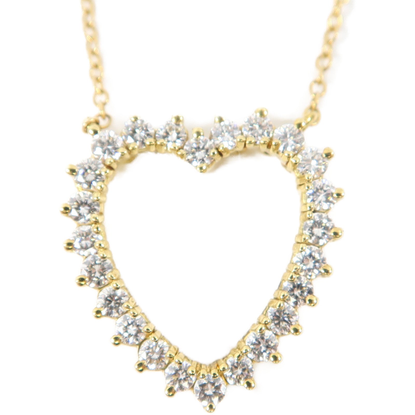 TIFFANY＆CO 18K黃金Sentimental Heart Diamond Necklace鑽石項鍊