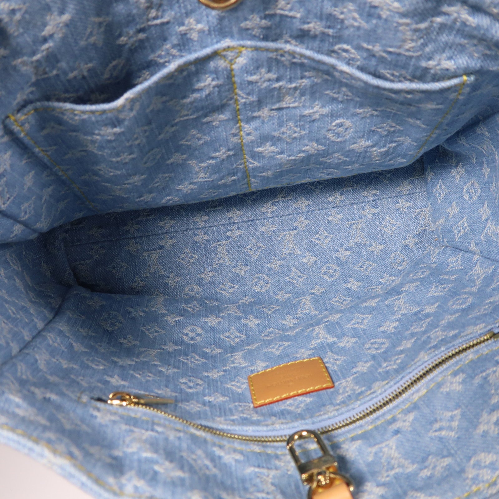 LOUIS VUITTON Monogram Denim Let Go PM金扣手挽肩背兩用袋