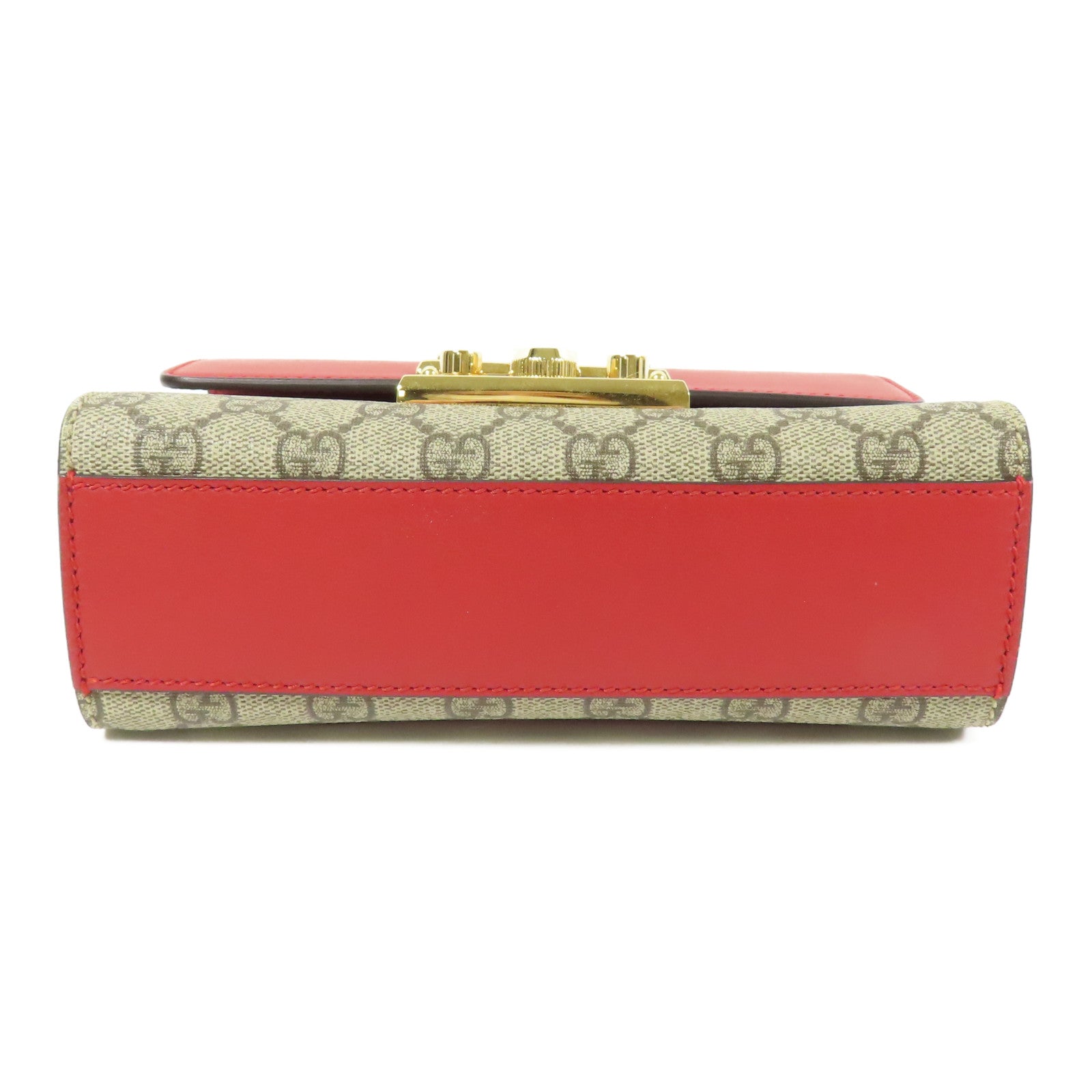 GUCCI 塗層帆布Paddle Lock Small金扣肩背袋