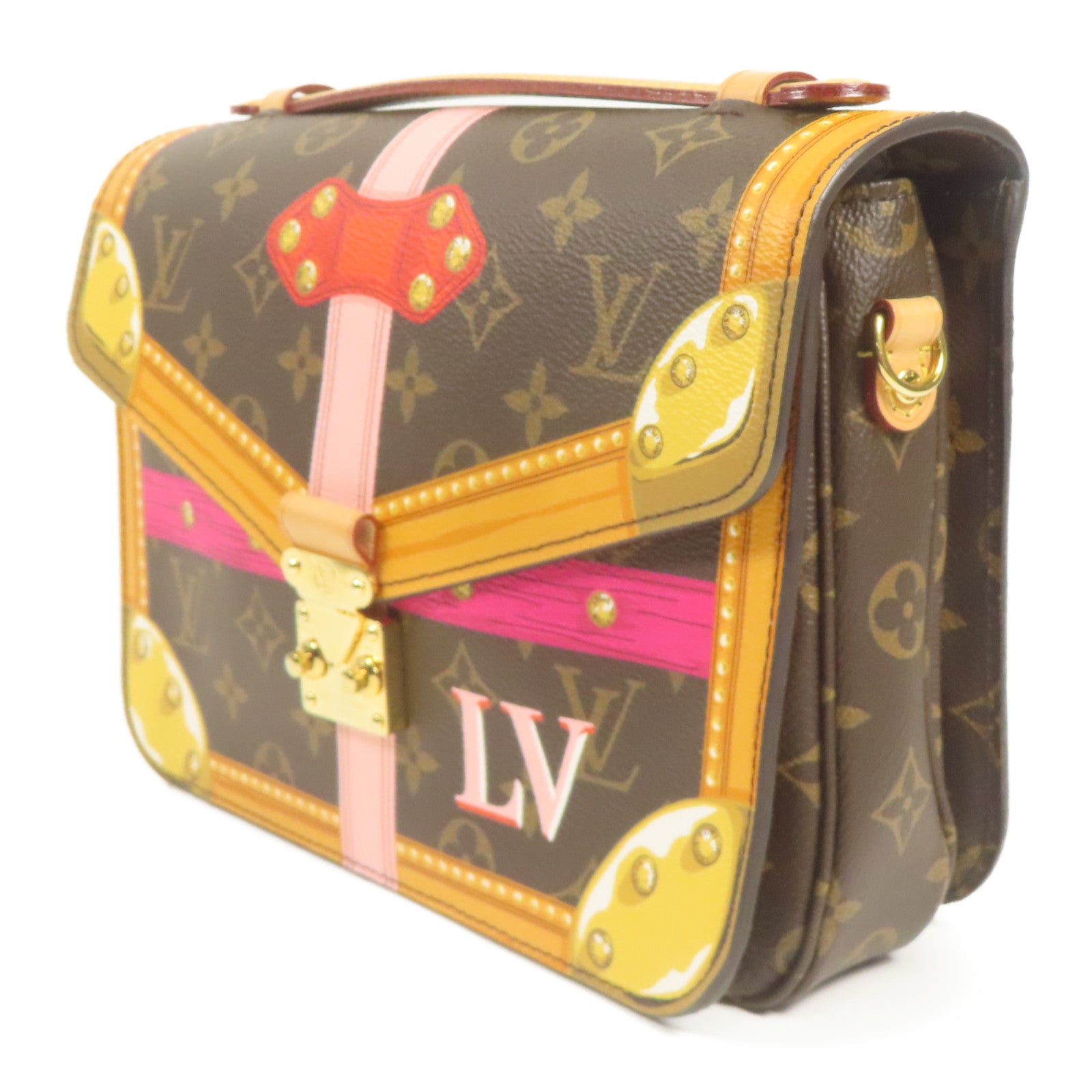 LOUIS VUITTON Monogram Pochette Metis金扣手挽肩背兩用袋