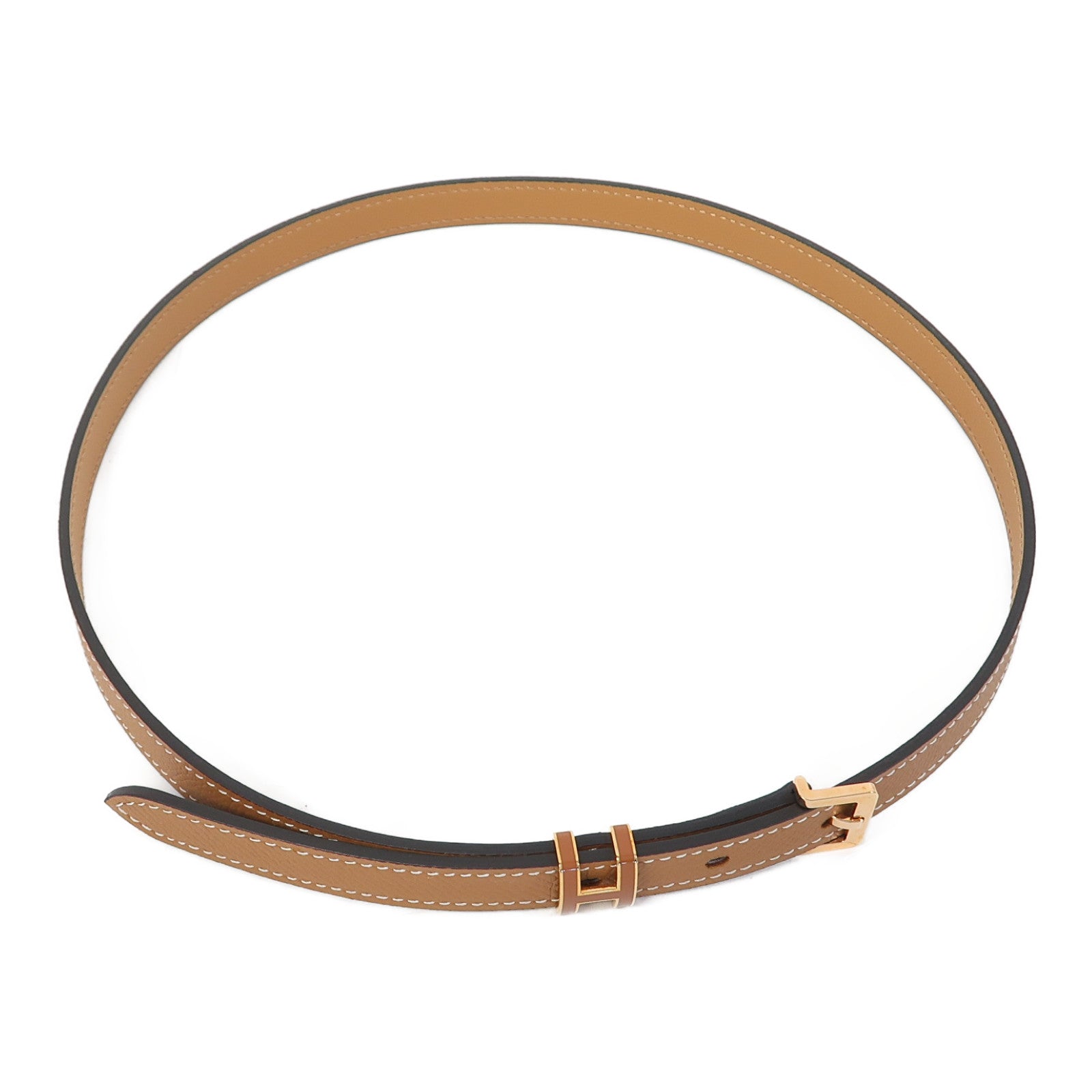 HERMES Epsom皮革Pop H Belt 75cm皮帶金色