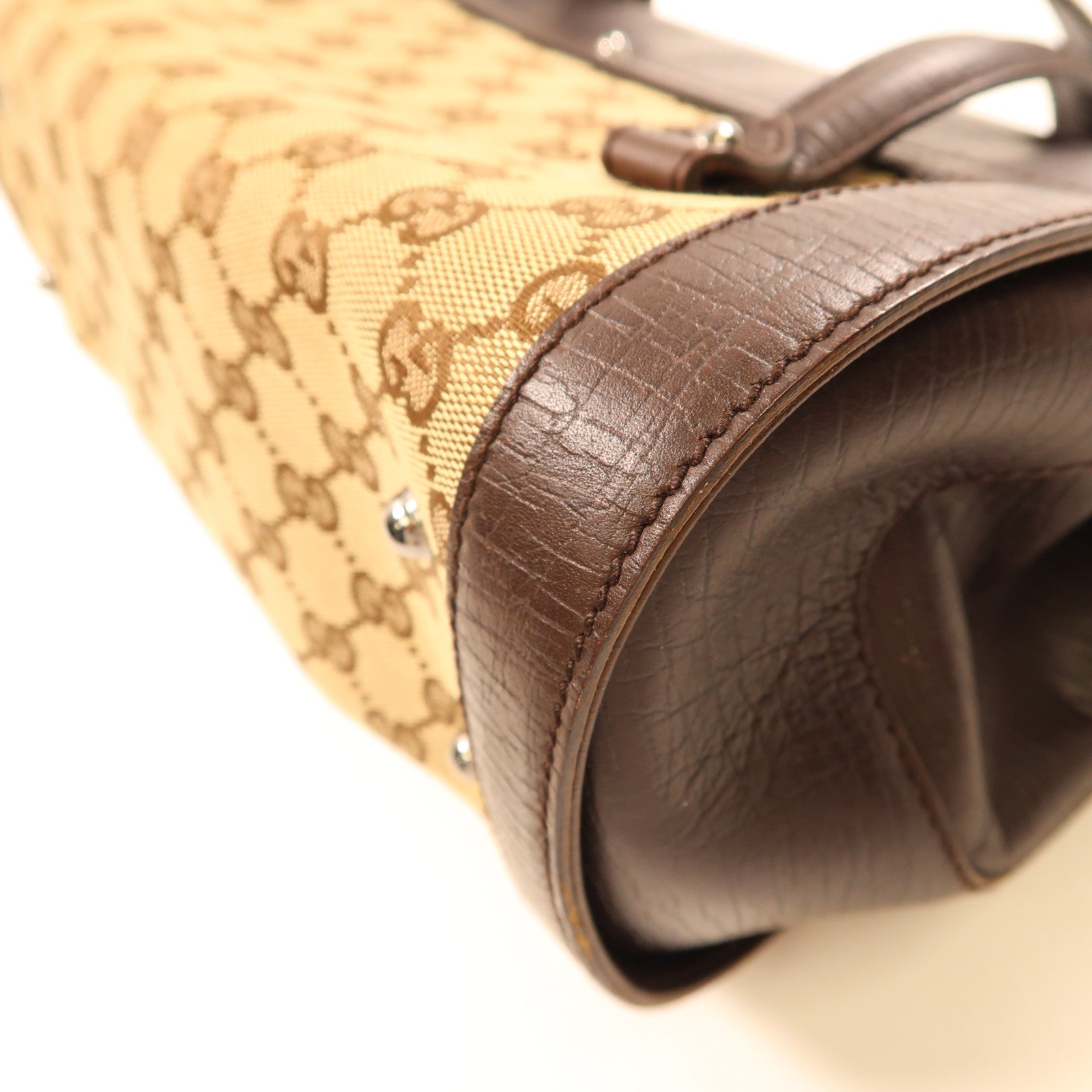 GUCCI 塗層帆布Hand Bag銀扣手挽袋
