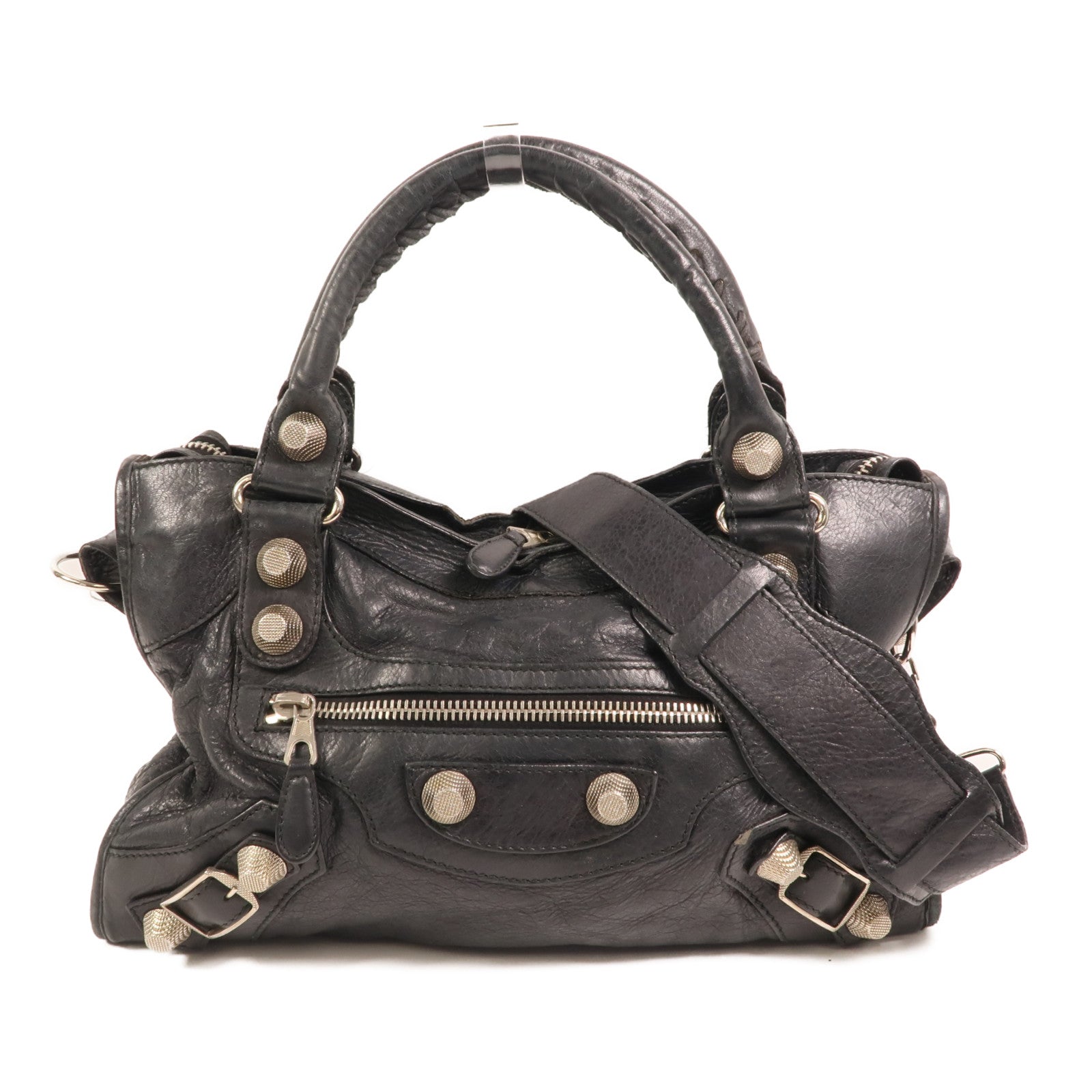 BALENCIAGA 牛皮皮革City Bag銀扣手挽肩背兩用袋