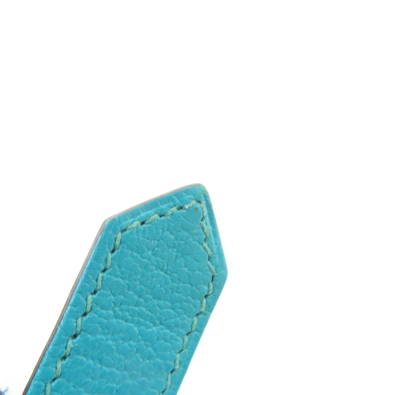 HERMES Chevre Leather Bearn W Snap Silver Buckle Long Wallet Peacock Blue