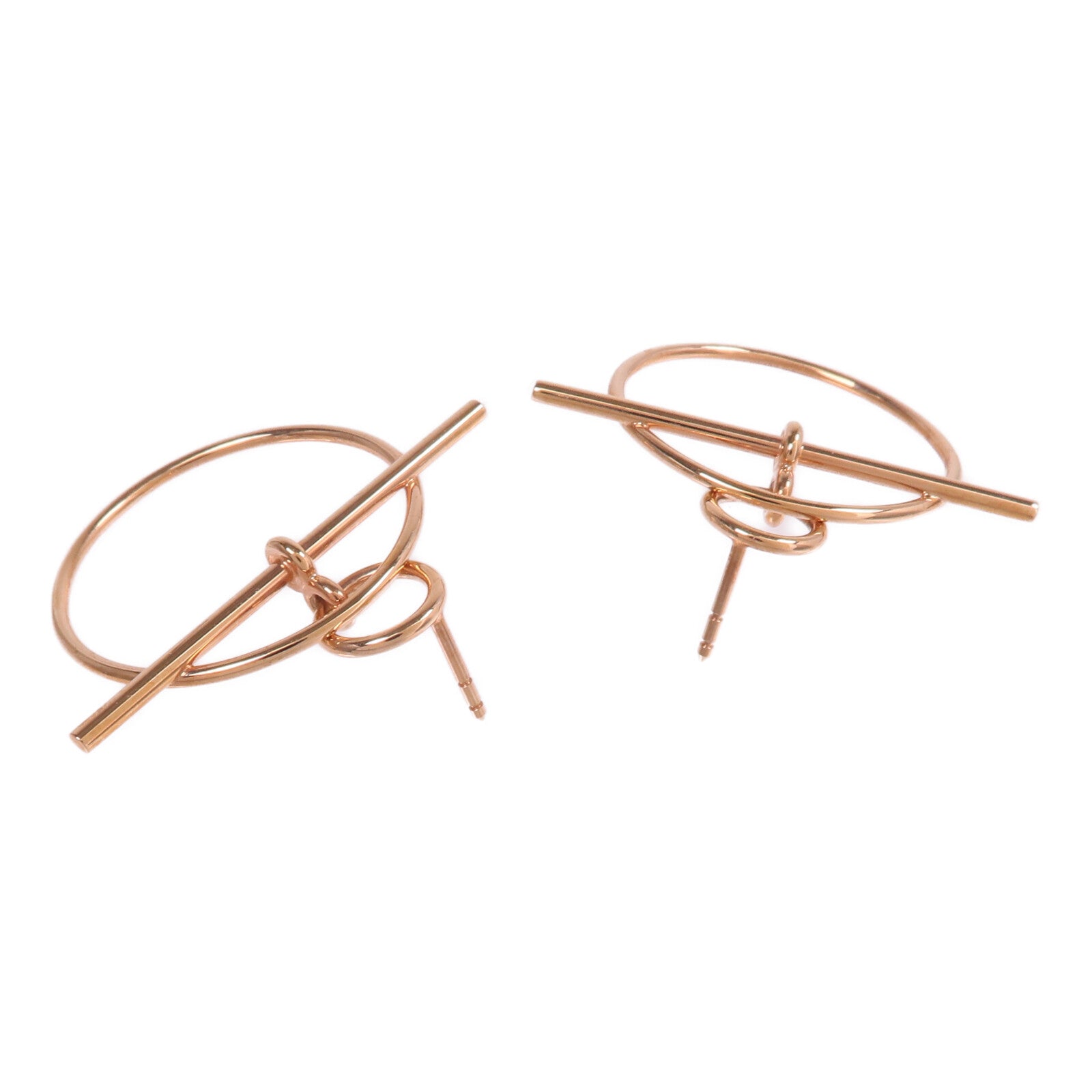 HERMES 18K玫瑰金Loop Earrings耳環