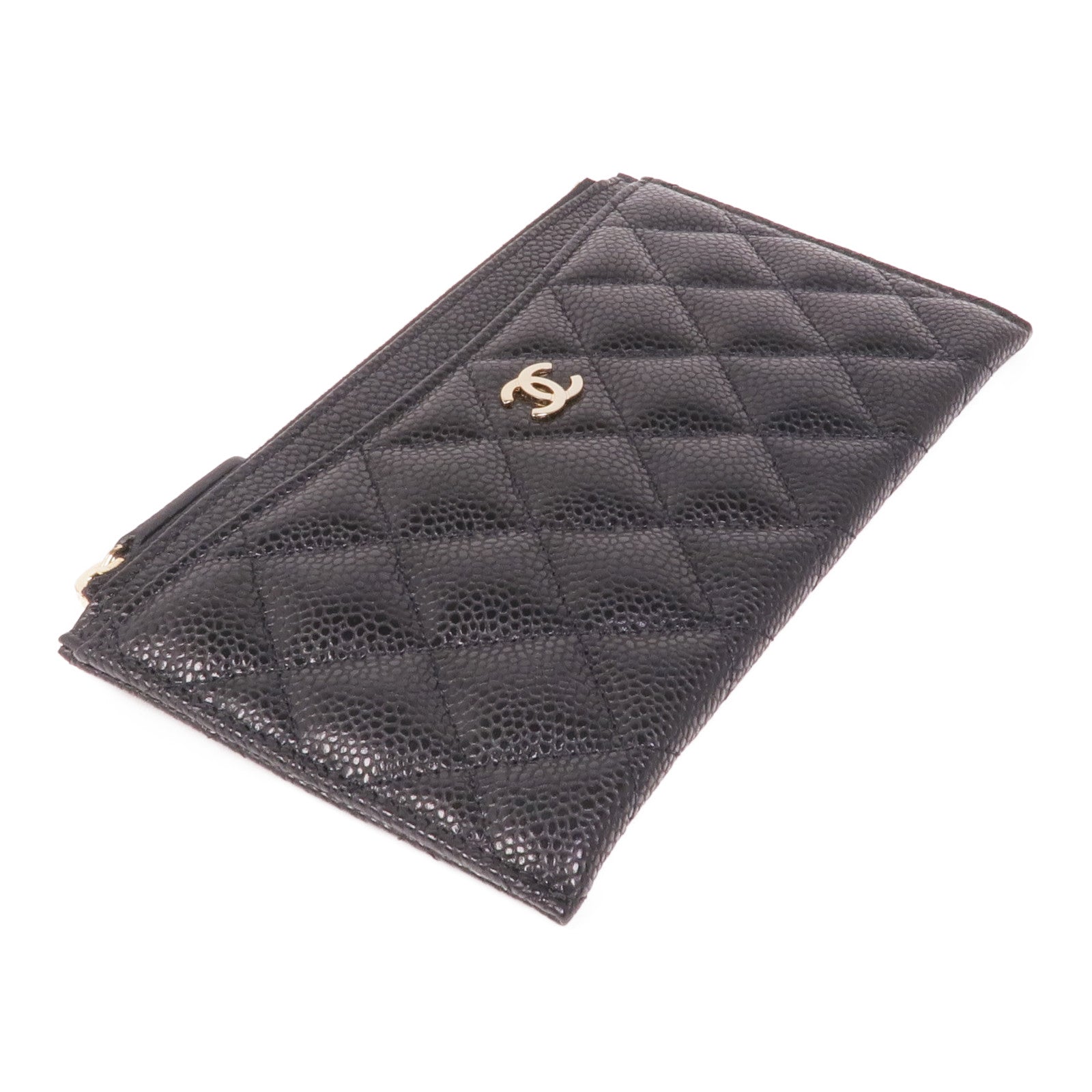 CHANEL 牛皮皮革Long Wallet金扣長錢包