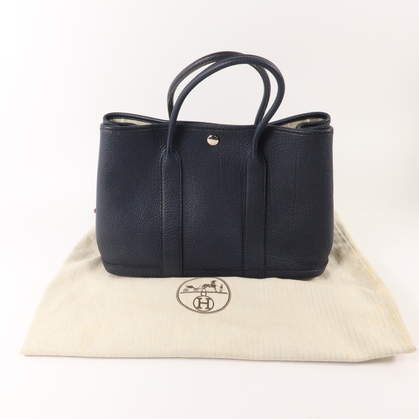 HERMES Negonda皮革Garden Party TPM手挽袋Blue Nuit