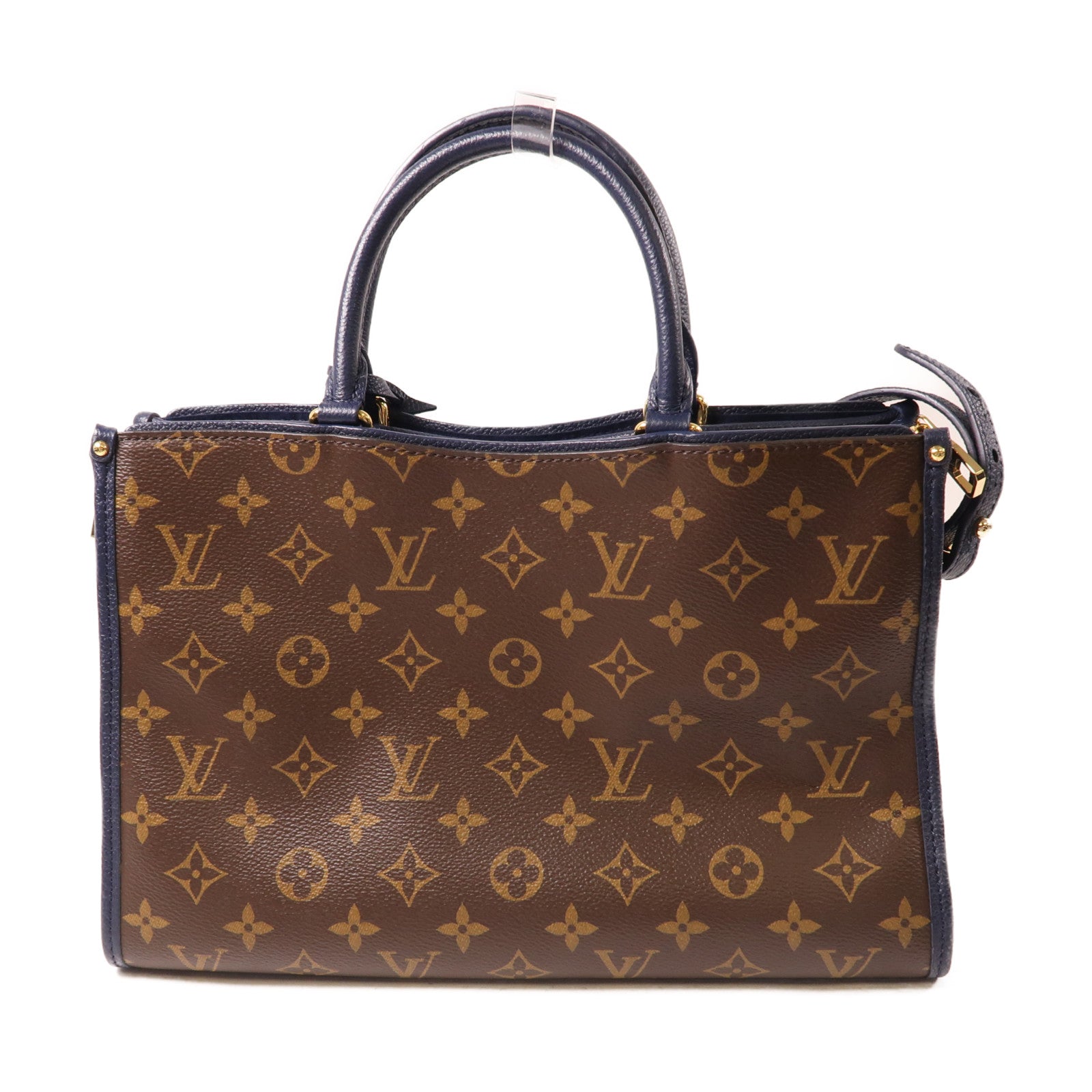 LOUIS VUITTON Monogram Popincourt PM金扣手挽肩背兩用袋啡色/深藍色