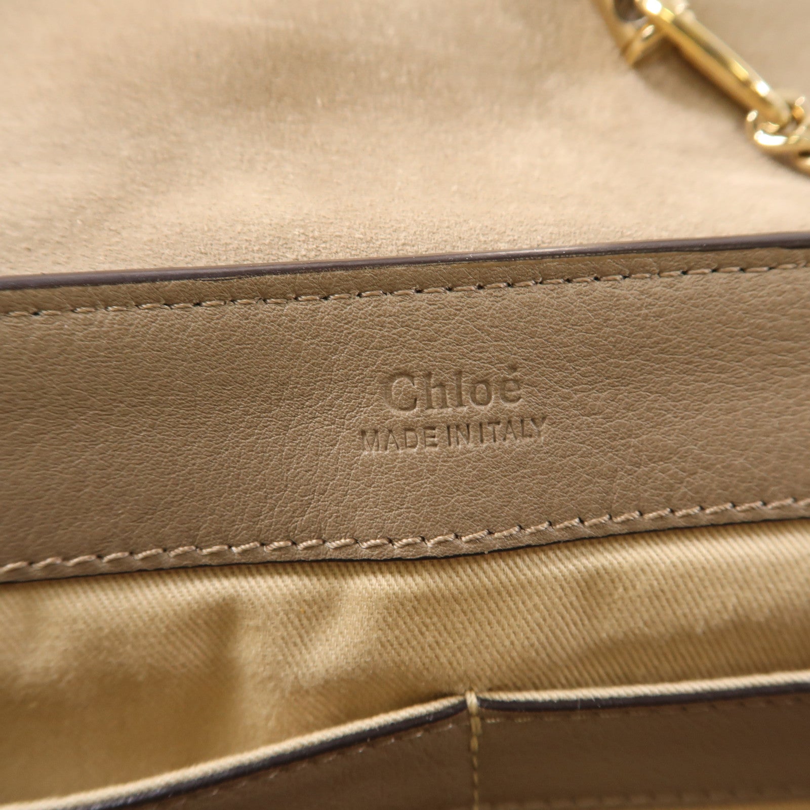 Chloe 牛皮皮革Faye Bag金扣手挽肩背兩用袋灰色