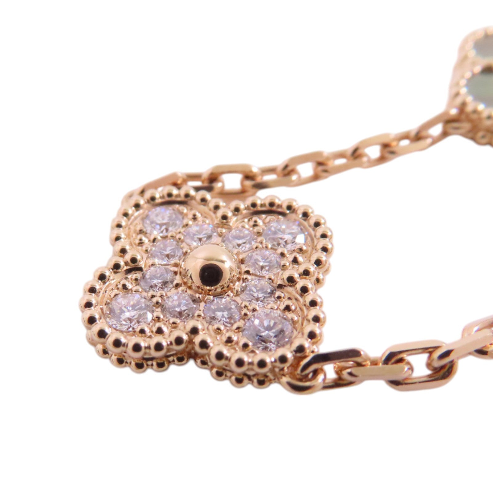 Van Cleef & Arpels 18K玫瑰金/鑽石/珍珠母Vintage Alhambra Bracelet手鏈