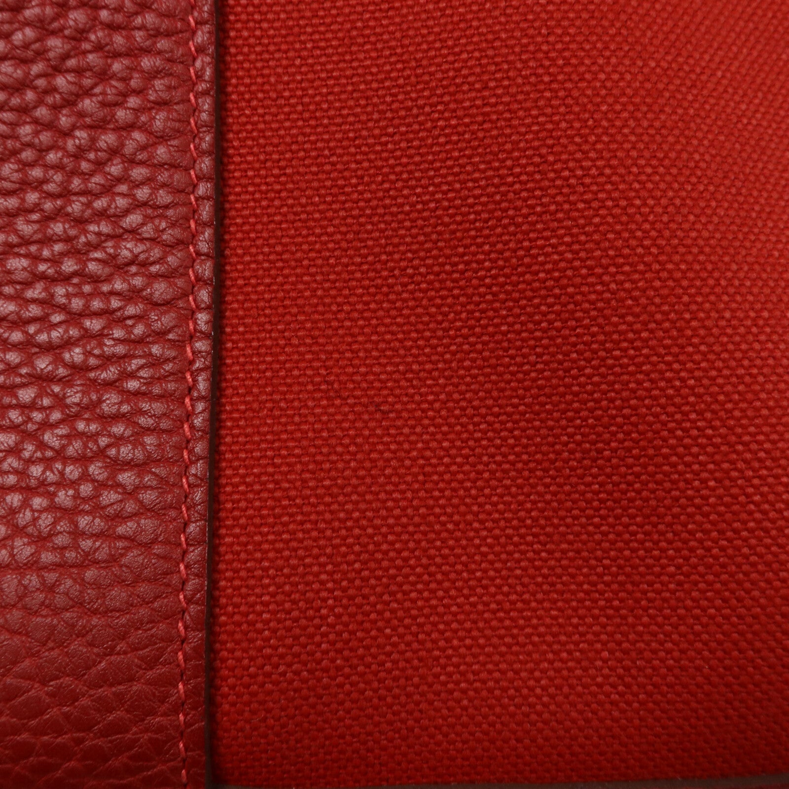 HERMES 帆布GardenParty PM手挽袋Rough Grenat
