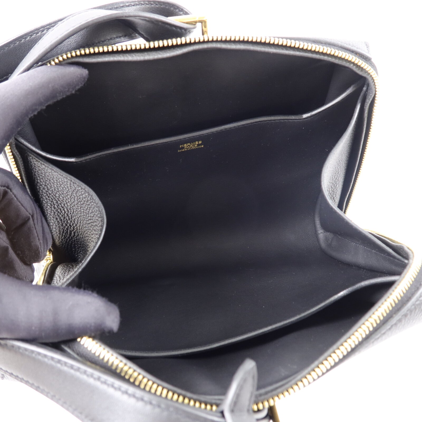 HERMES Togo/Swift皮革Simone手挽袋Noir