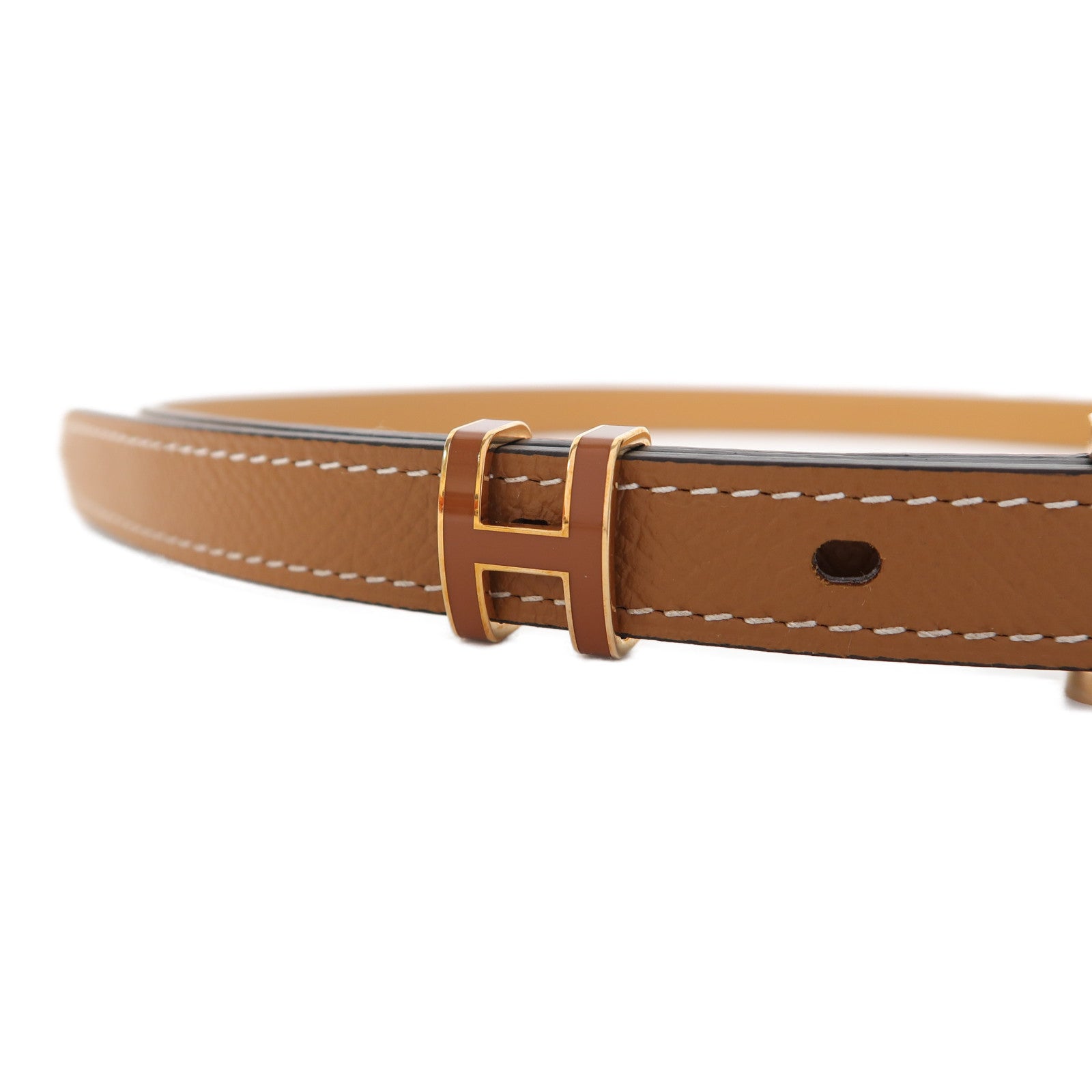 HERMES Epsom皮革Pop H Belt 75cm皮帶金色