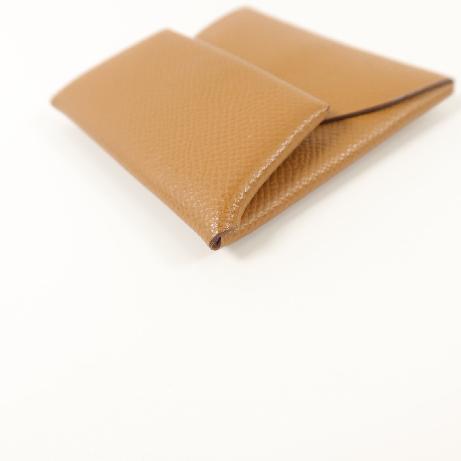 HERMES Epsom皮革Bastia零錢包Gold