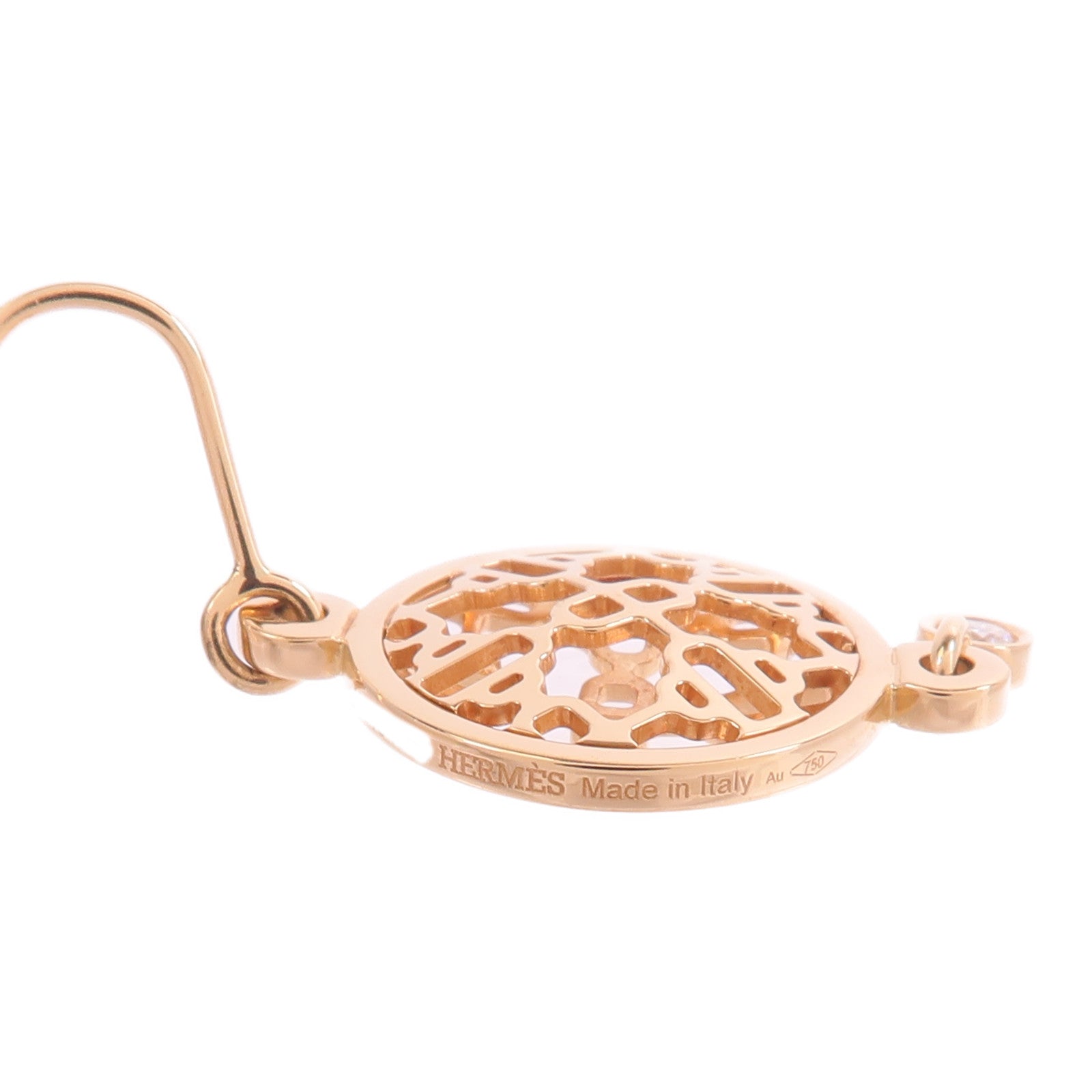HERMES 18K玫瑰金Chaine D'Ancre Earrings耳環