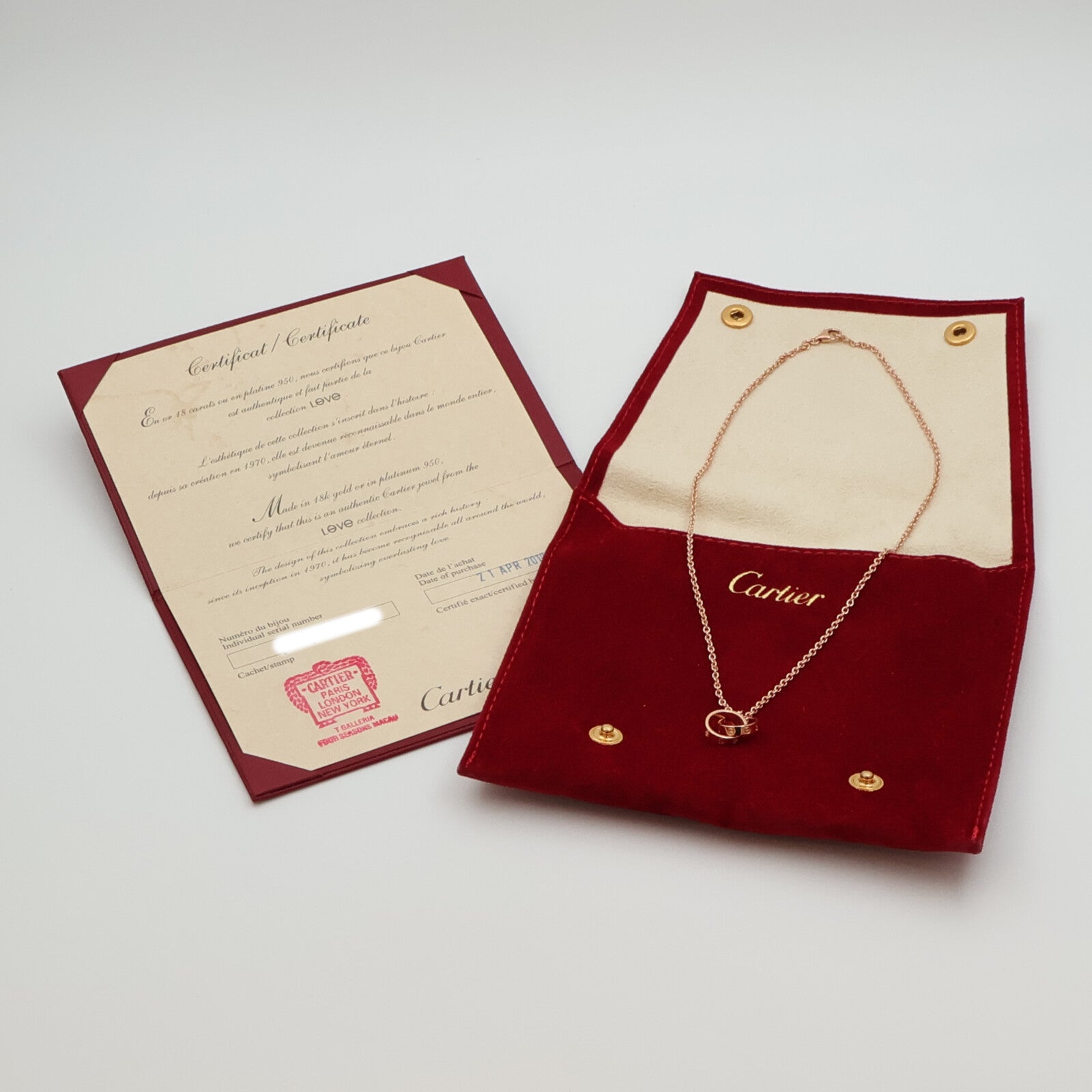 CARTIER 18K玫瑰金Love Pendant項鍊