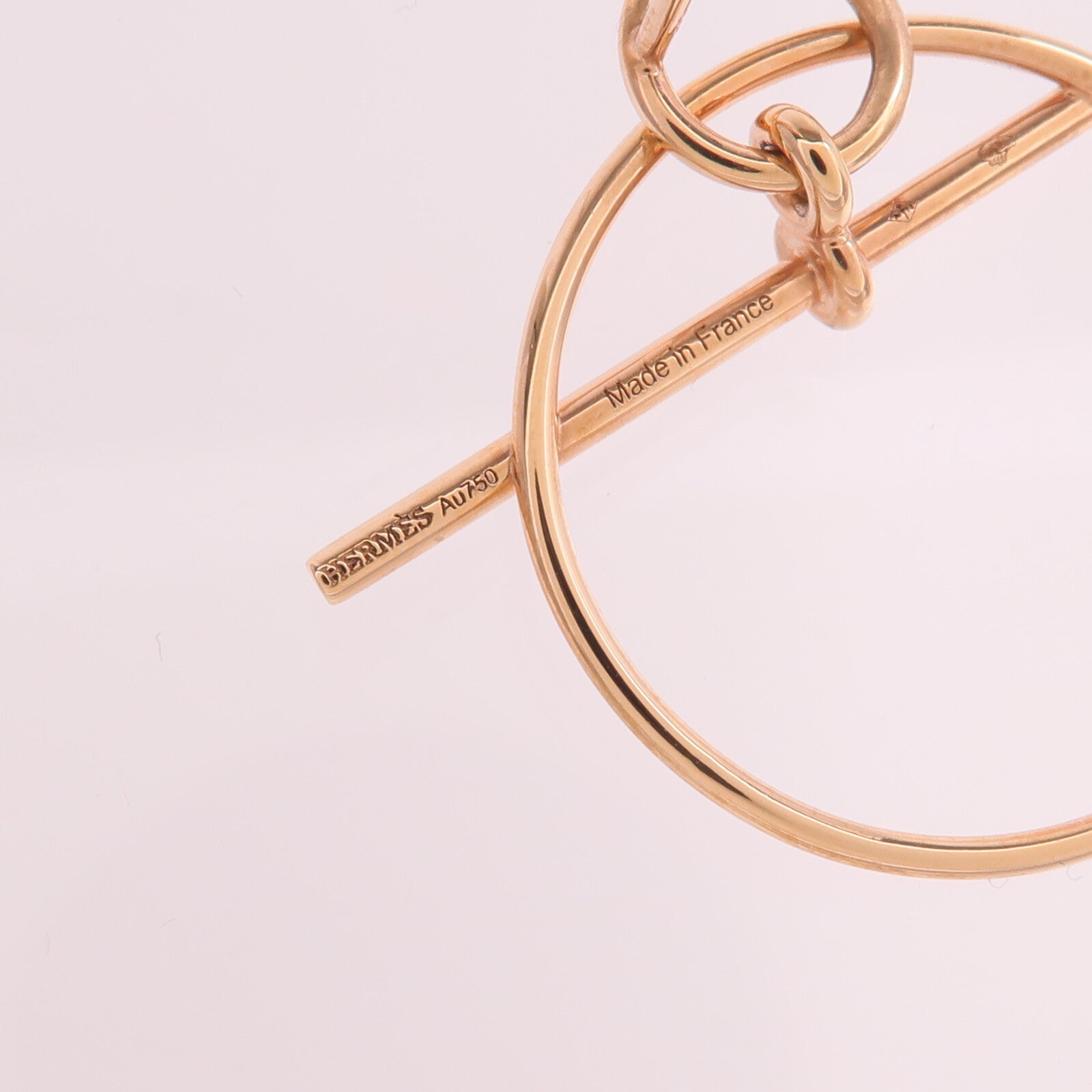 HERMES 18K玫瑰金Loop Earrings耳環