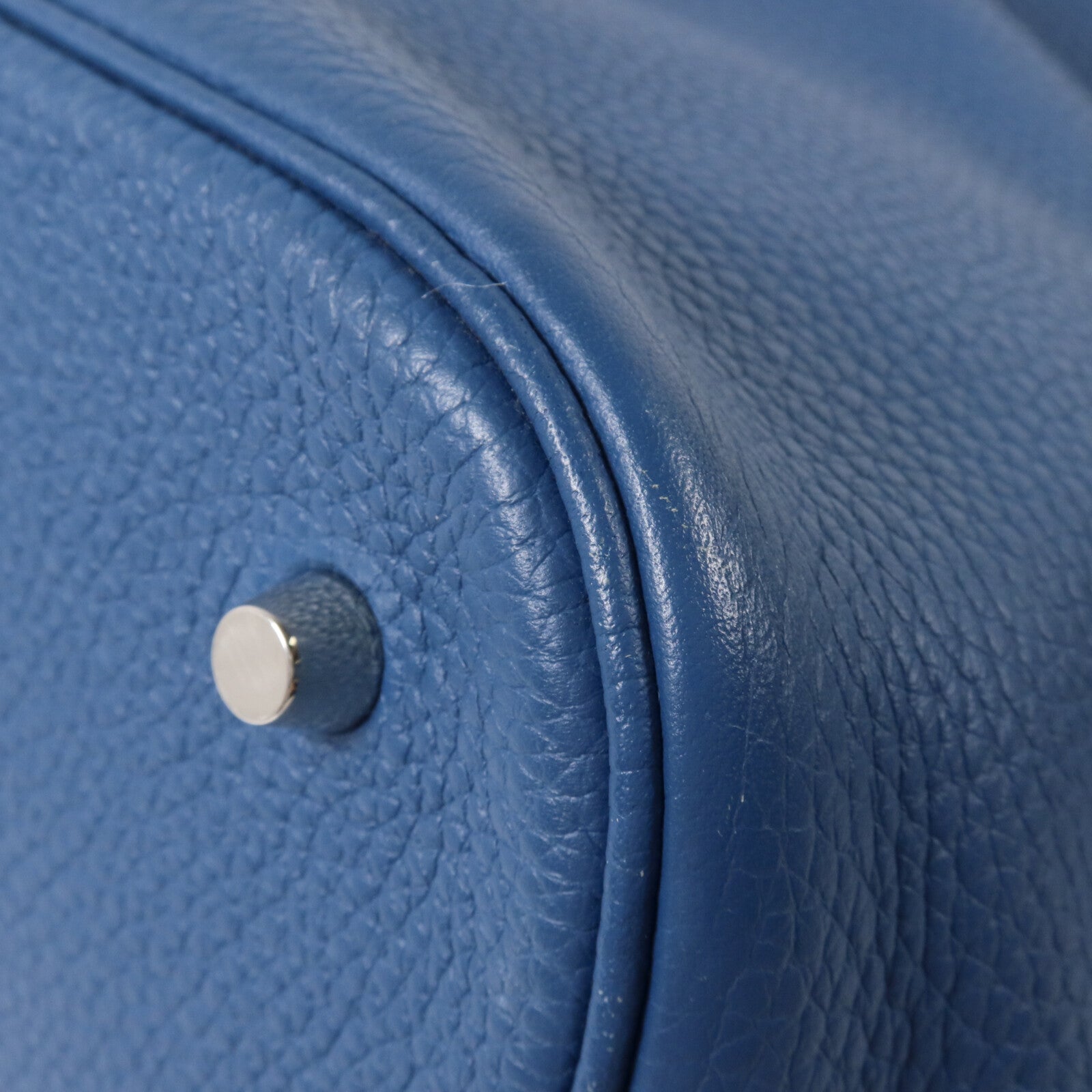HERMES Clemence皮革Picotin GM手挽袋Bleu Agate