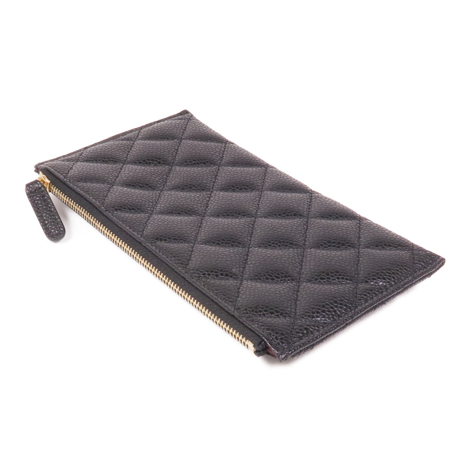 CHANEL 牛皮皮革Long Wallet金扣長錢包