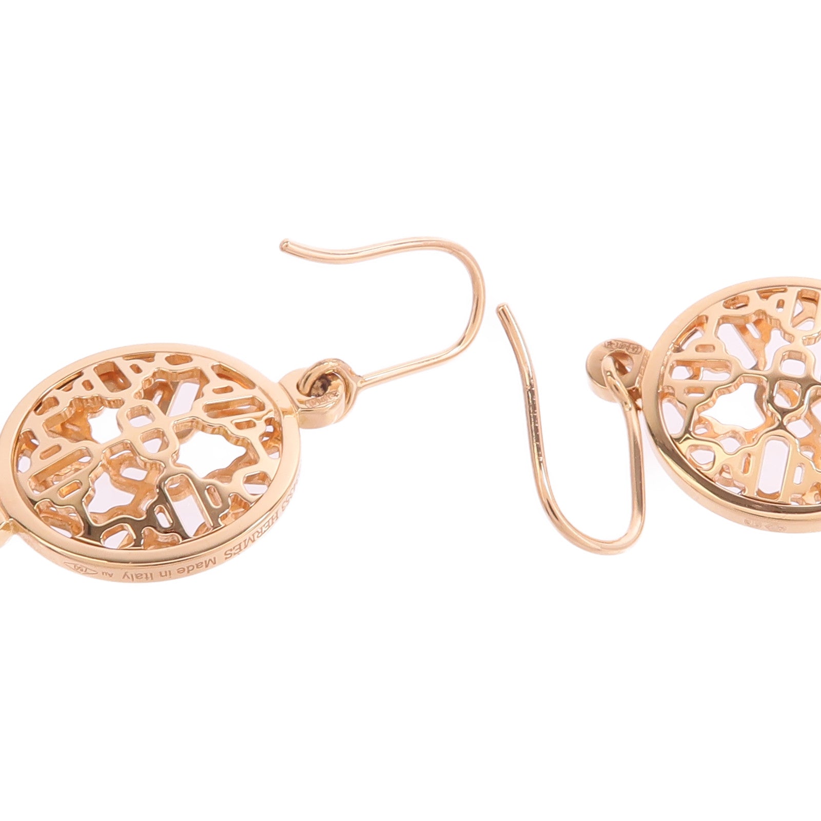 HERMES 18K玫瑰金Chaine D'Ancre Earrings耳環