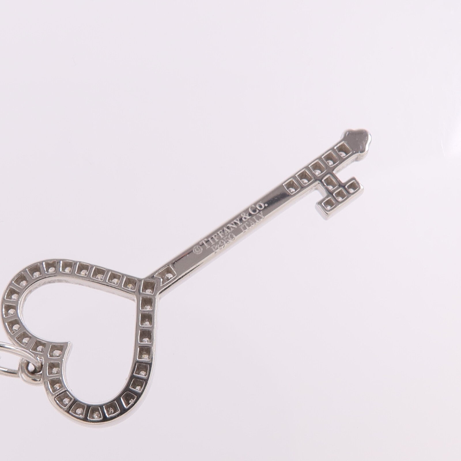 TIFFANY＆CO PT950鉑金Heart Key In Platinum With Diamonds鑽石項鍊