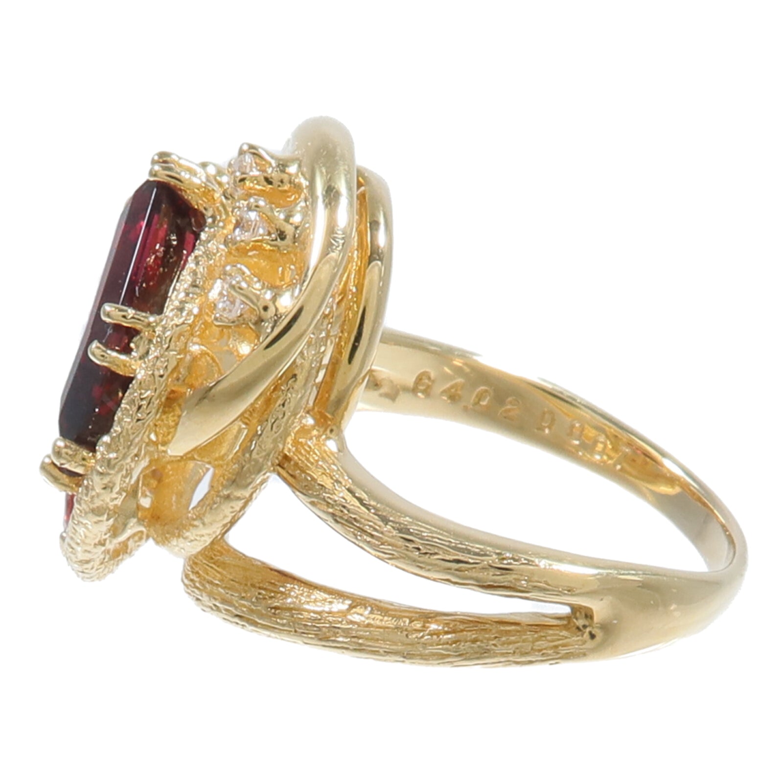 JEWELRY 18K黃金Rhodolite Garnet Diamond Ring紅榴石/鑽石戒指