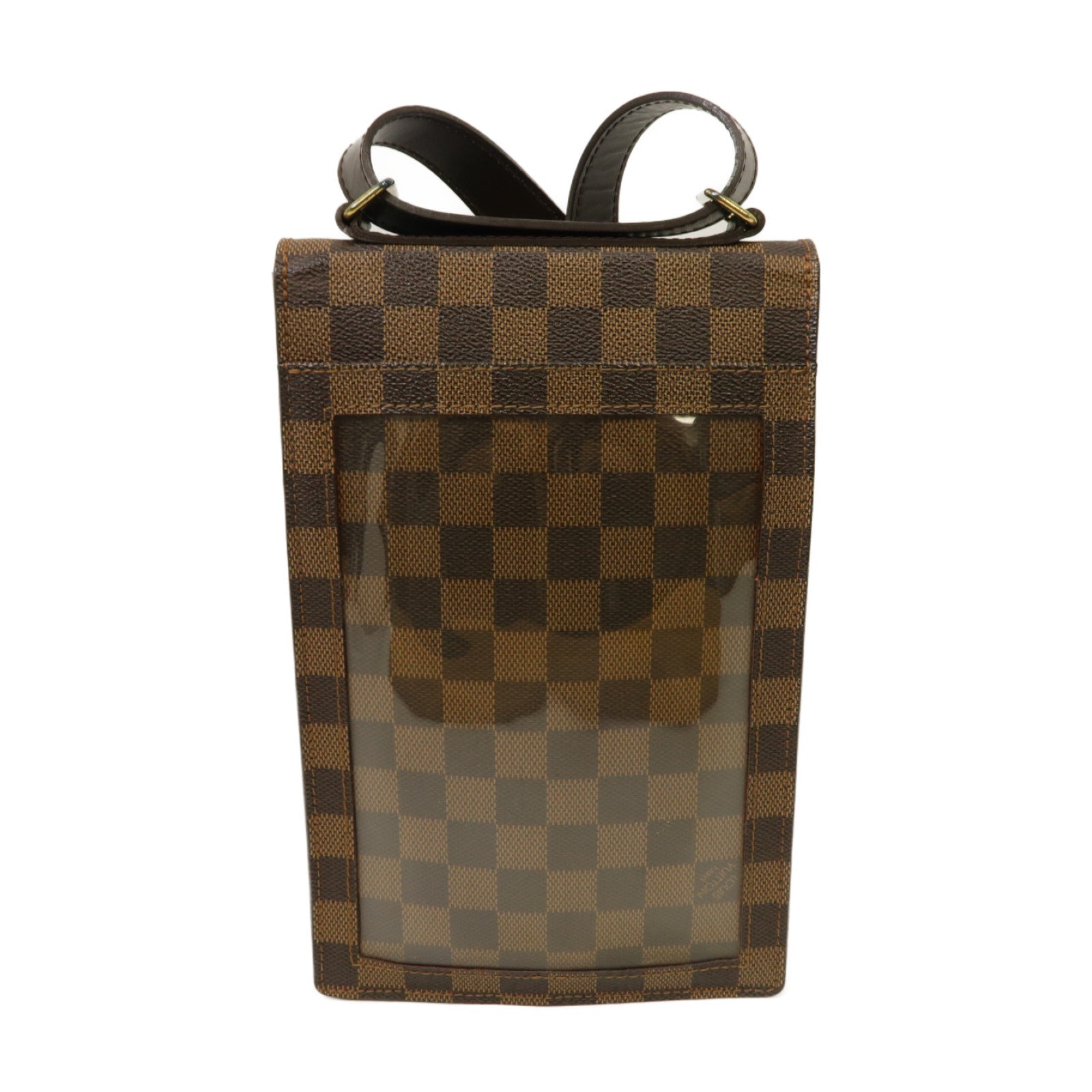 LOUIS VUITTON 【激減優惠】Damier Portello Shoulder Bag金扣肩背袋Ebene