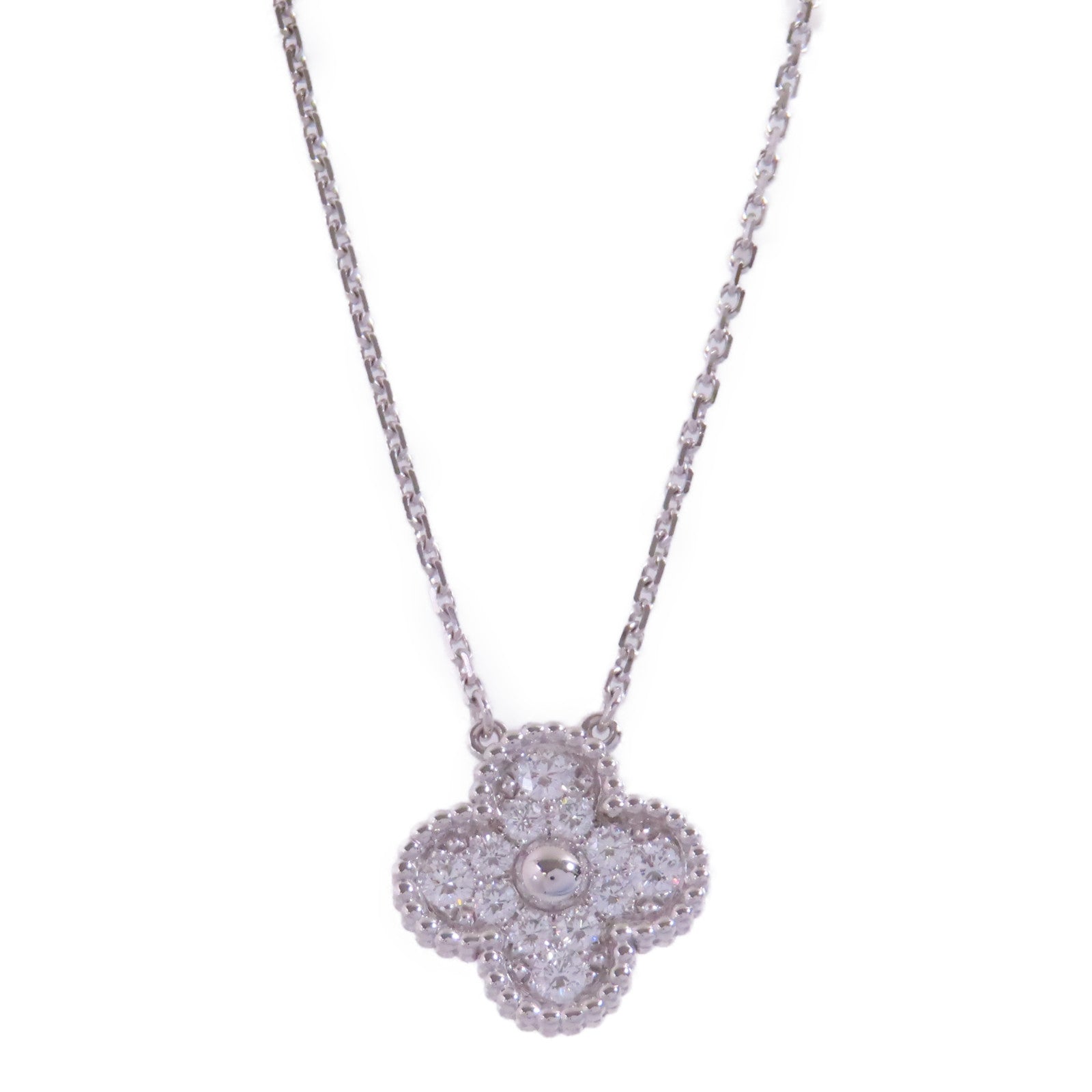 Van Cleef & Arpels【激減優惠】 18K白金/鑽石Vintage Alhambra Diamond Necklace項鏈