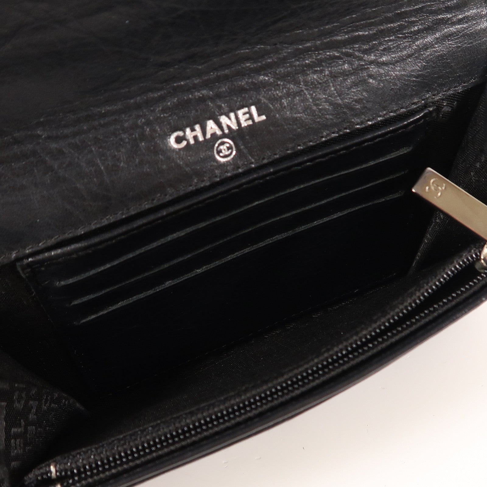 CHANEL CC SHW Wallet Lambskin Leather Black