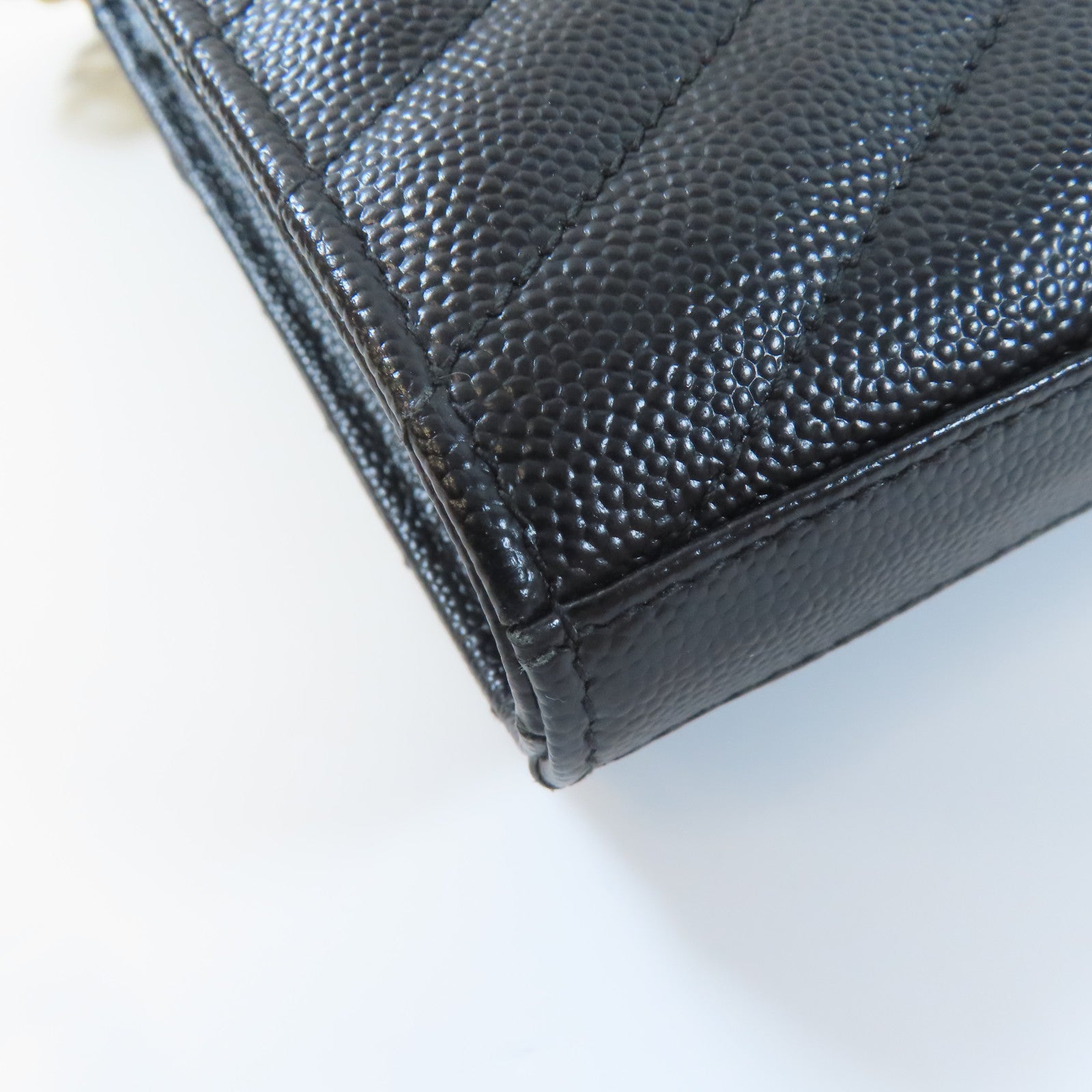 SAINT LAURENT 牛皮皮革Chain Shoulder Bag金扣鏈帶肩背袋黑色