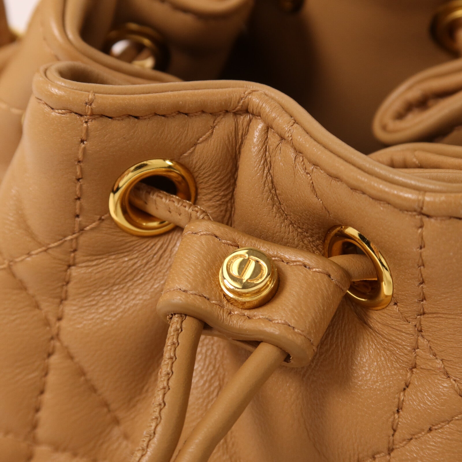 Dior 牛皮皮革Nano Caro Bucket Bag金扣手挽肩背兩用袋