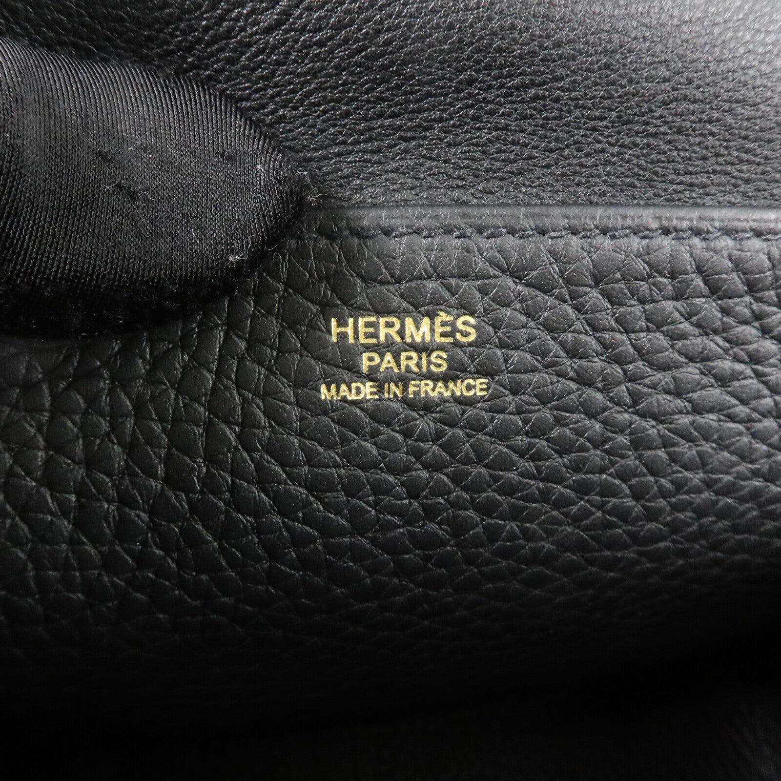 HERMES Clemence皮革Halzan 25手挽肩背兩用袋Noir