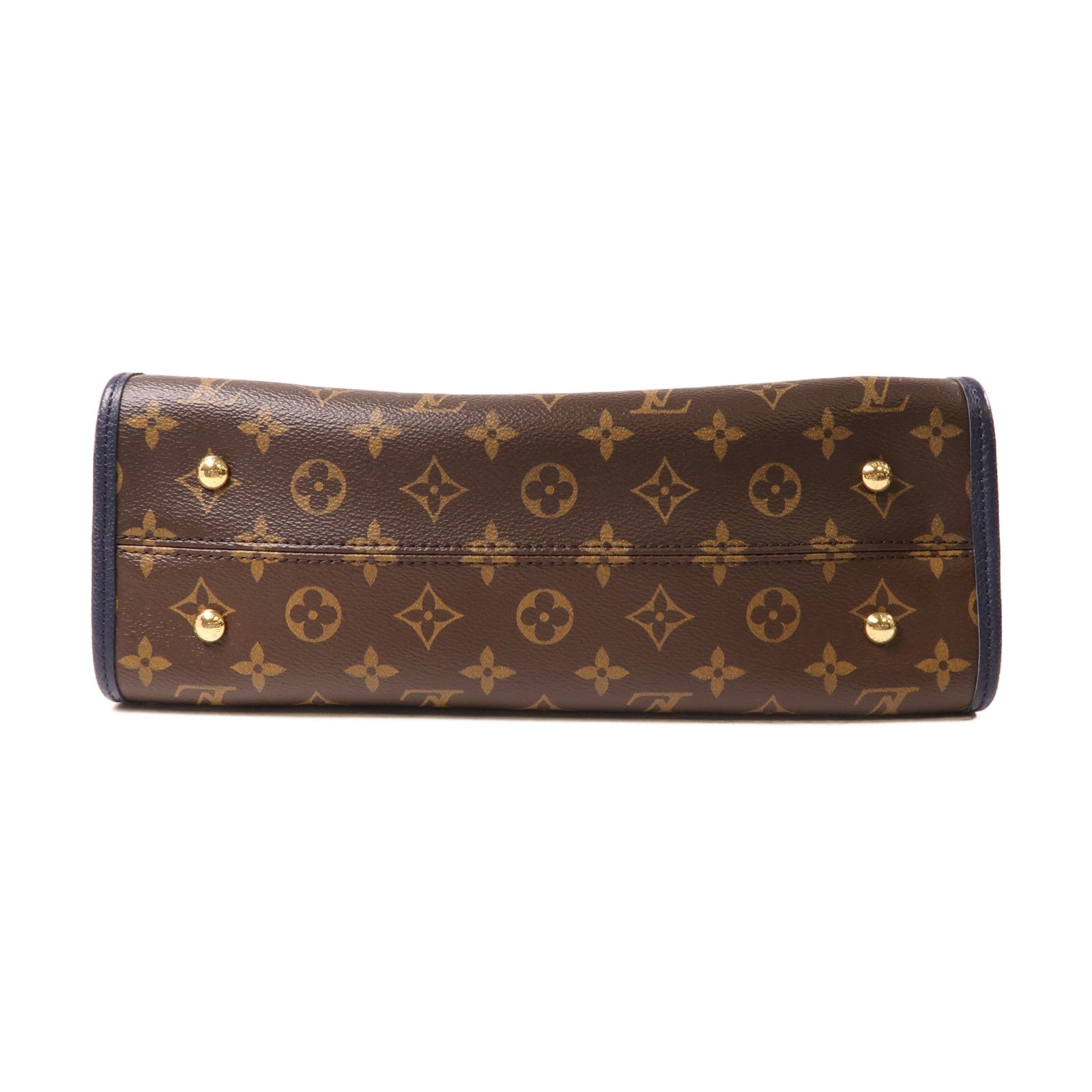 LOUIS VUITTON Monogram Popincourt PM金扣手挽肩背兩用袋啡色/深藍色