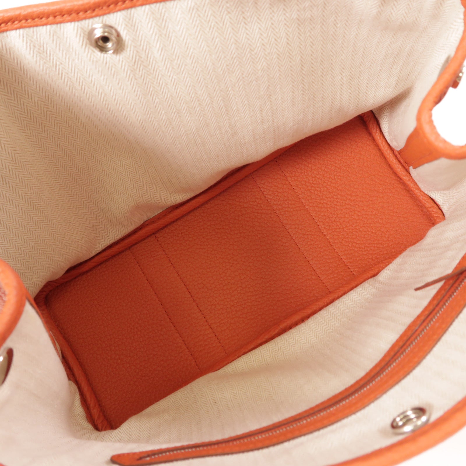 HERMES PHW Garden Party TPM Tote Bag Negonda Leather 9M Sanguine